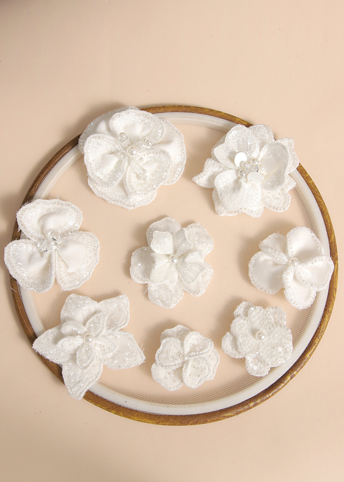 Yanzi Handmade 3d Flower Sequin Beads Applique