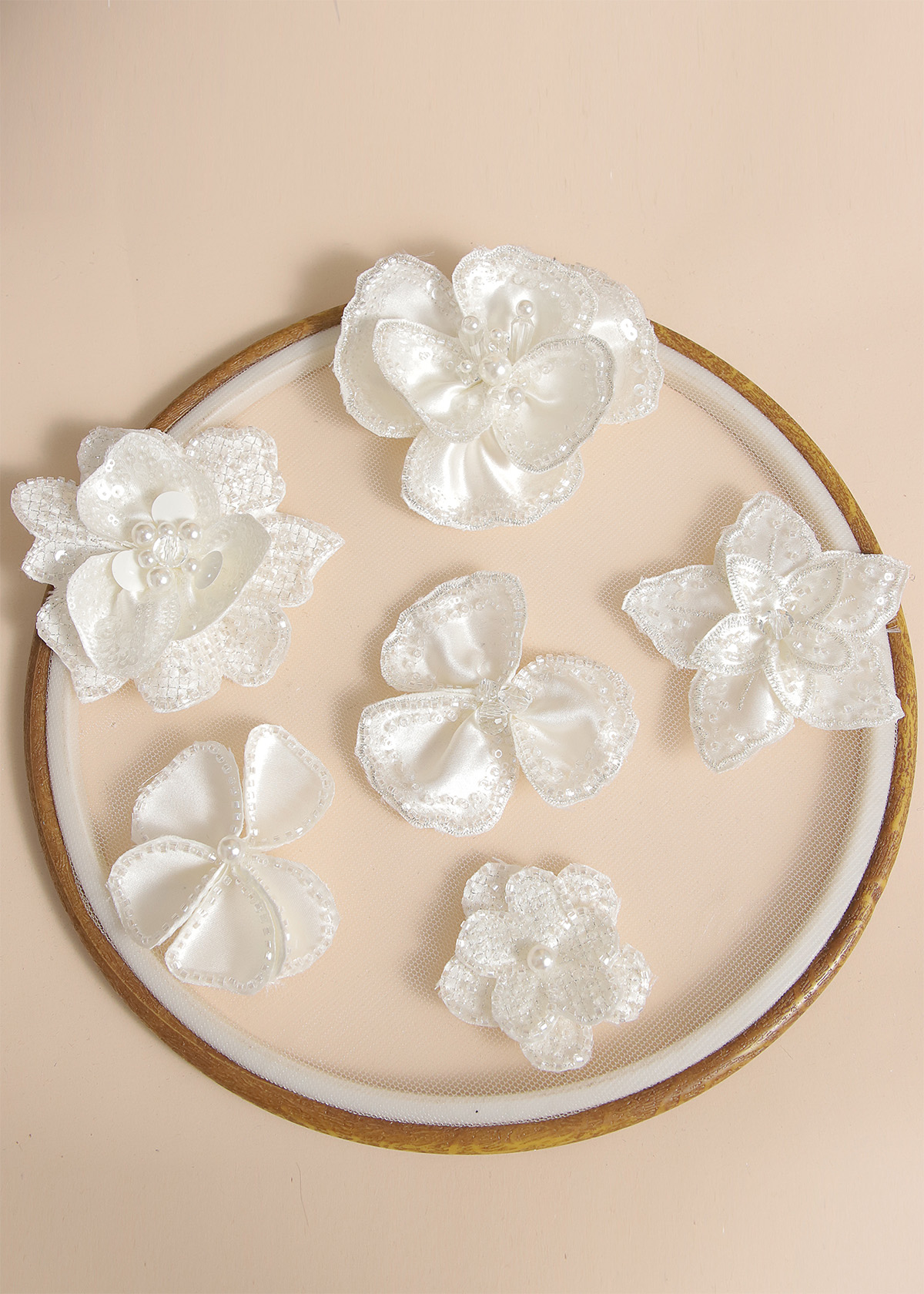 Yanzi Handmade 3d Flower Sequin Beads Applique