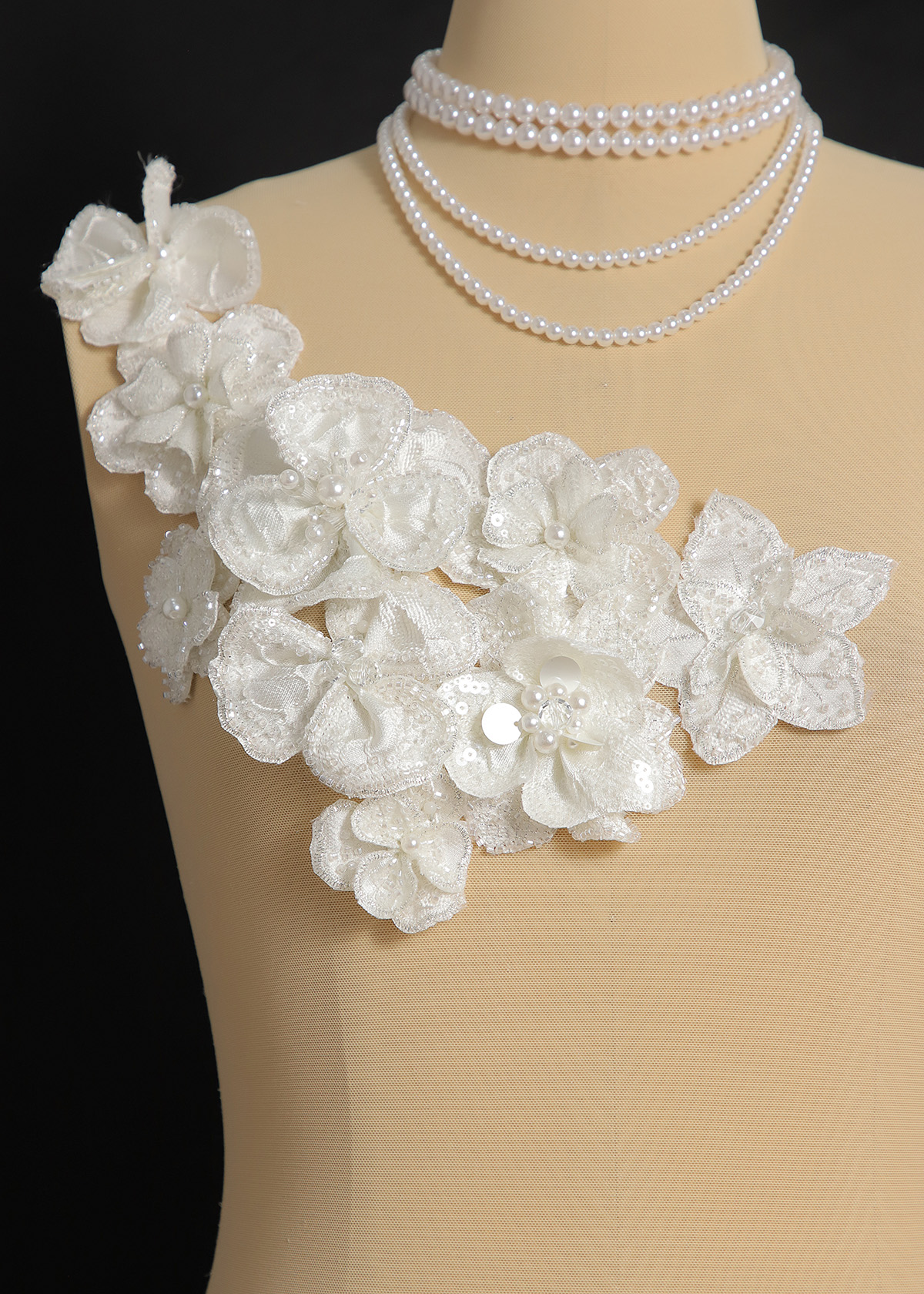 Yanzi Handmade 3d Flower Sequin Beads Applique