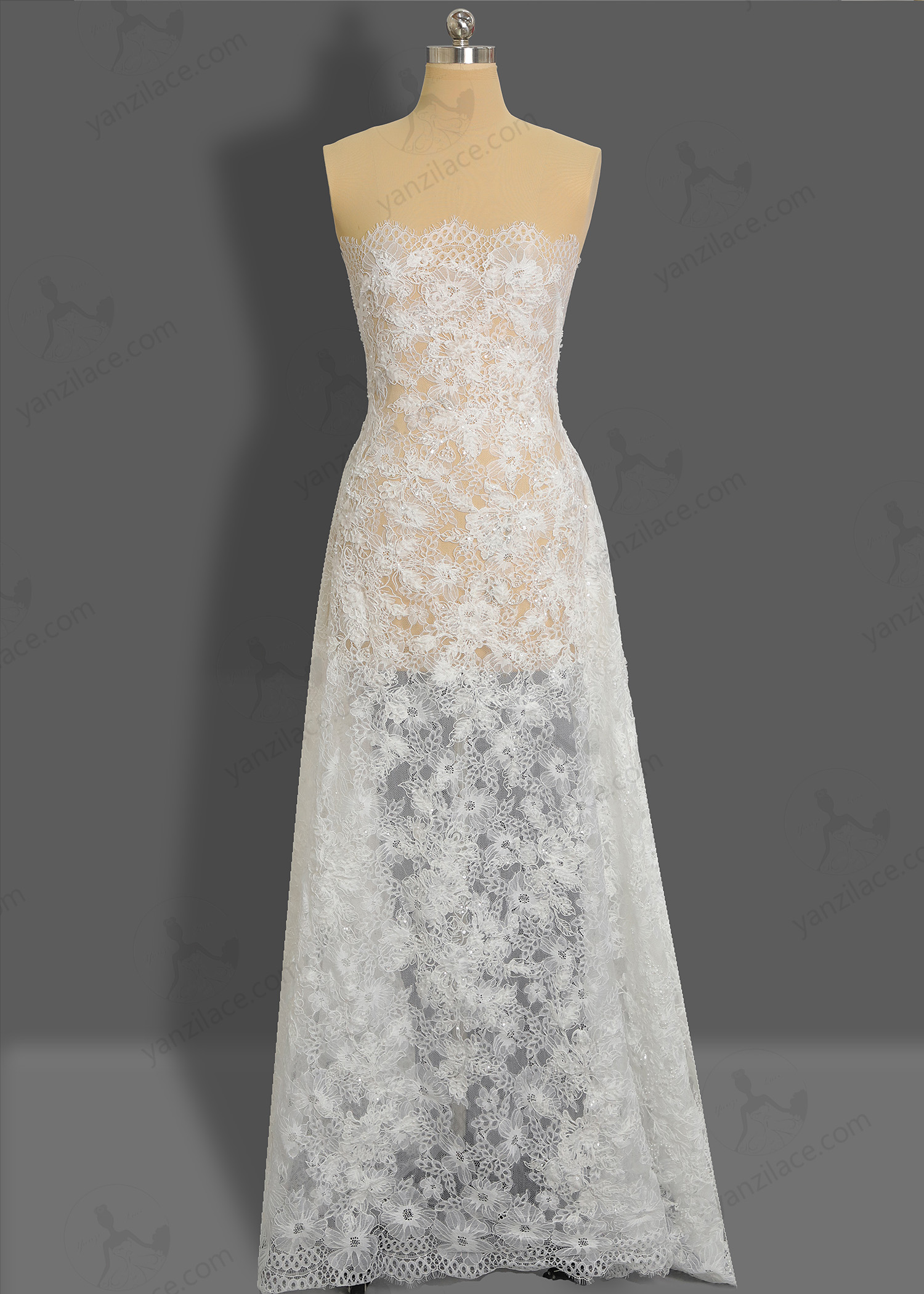 Yanzi corded bead embroidered lace with sequin  (YZC018-2)