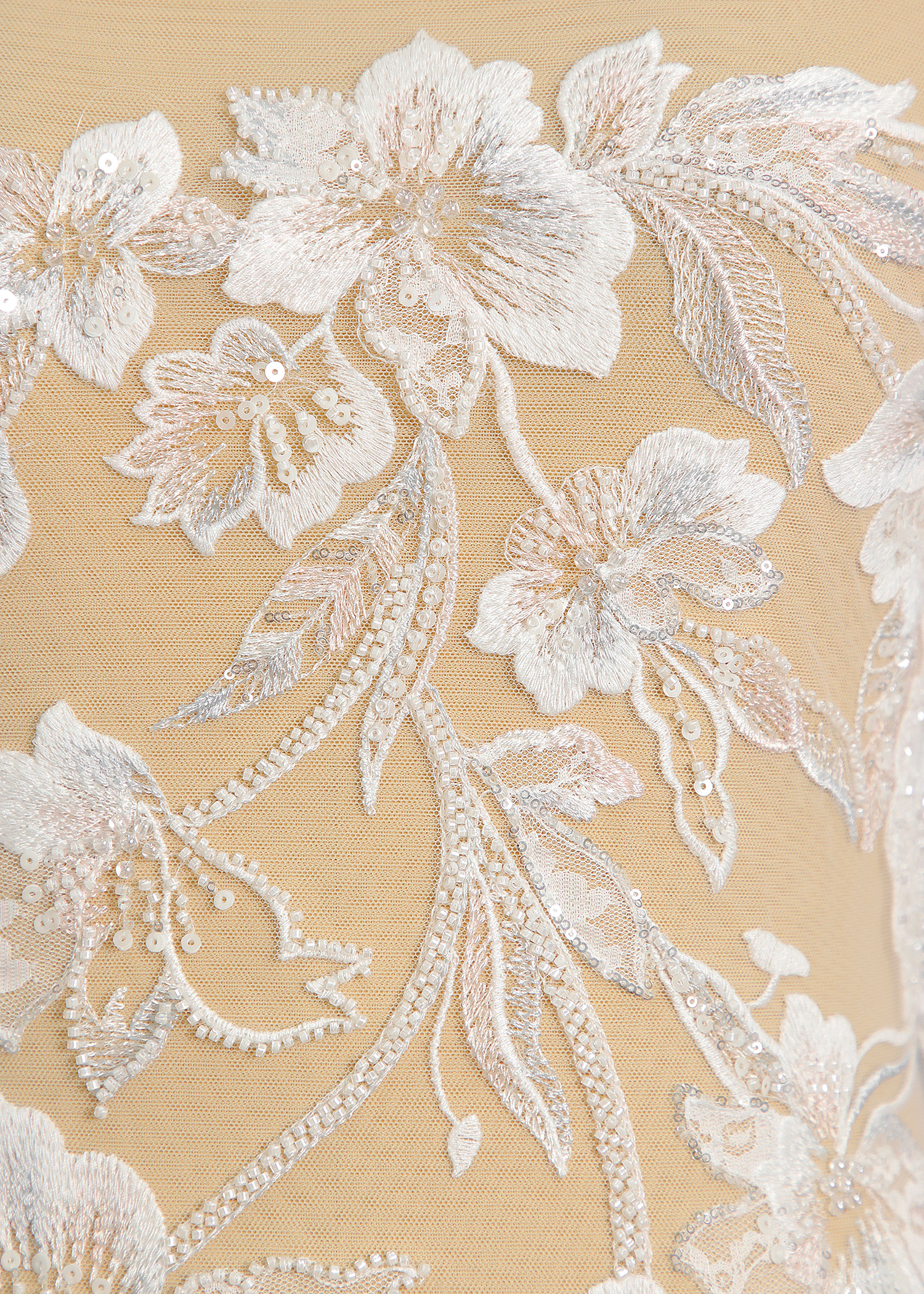 Yanzi bridal fabric luxury embroidery beads sequins lace (YZZX1097）