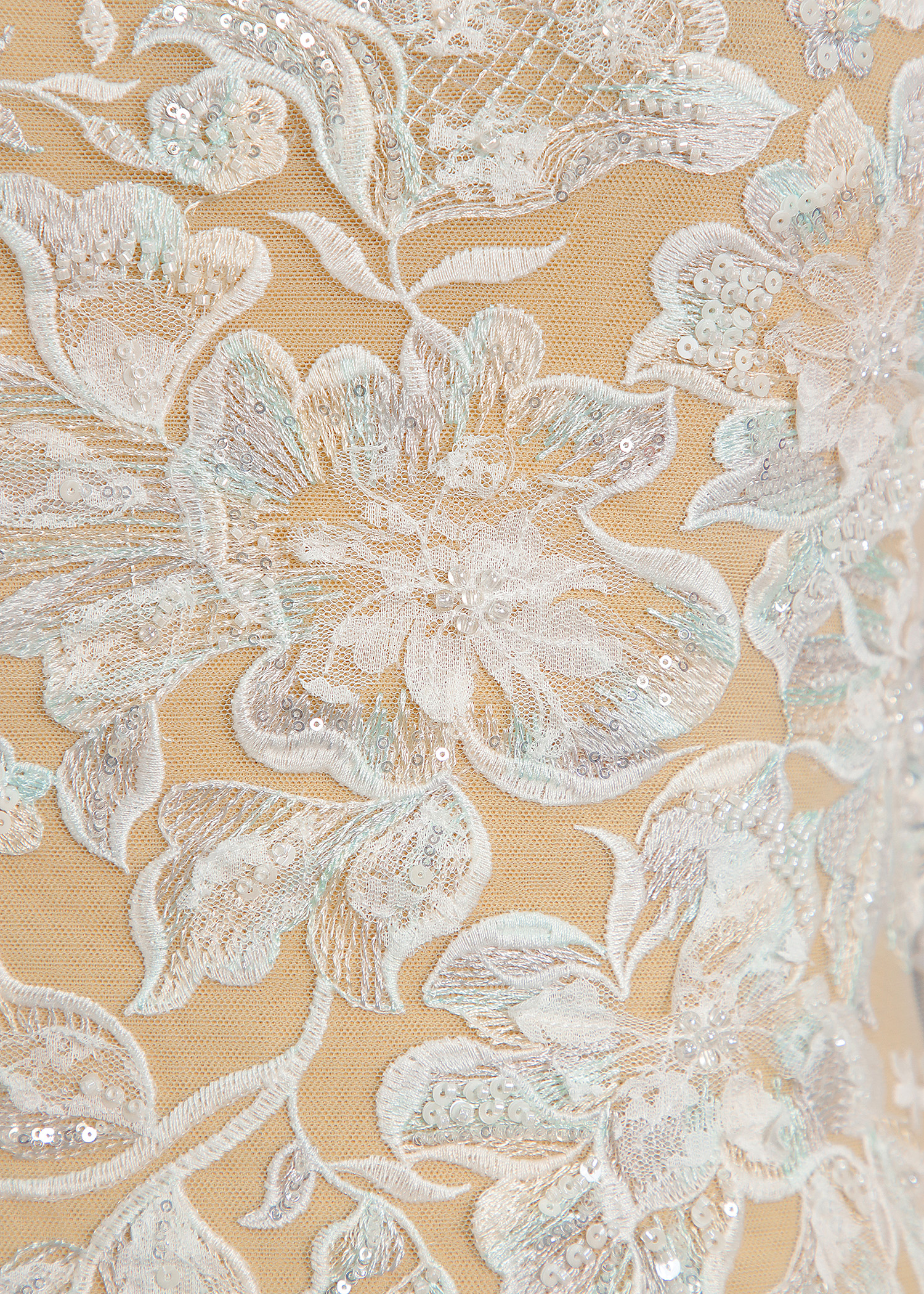 Yanzi bridal fabric luxury embroidery beads sequins lace (YZZX1099）