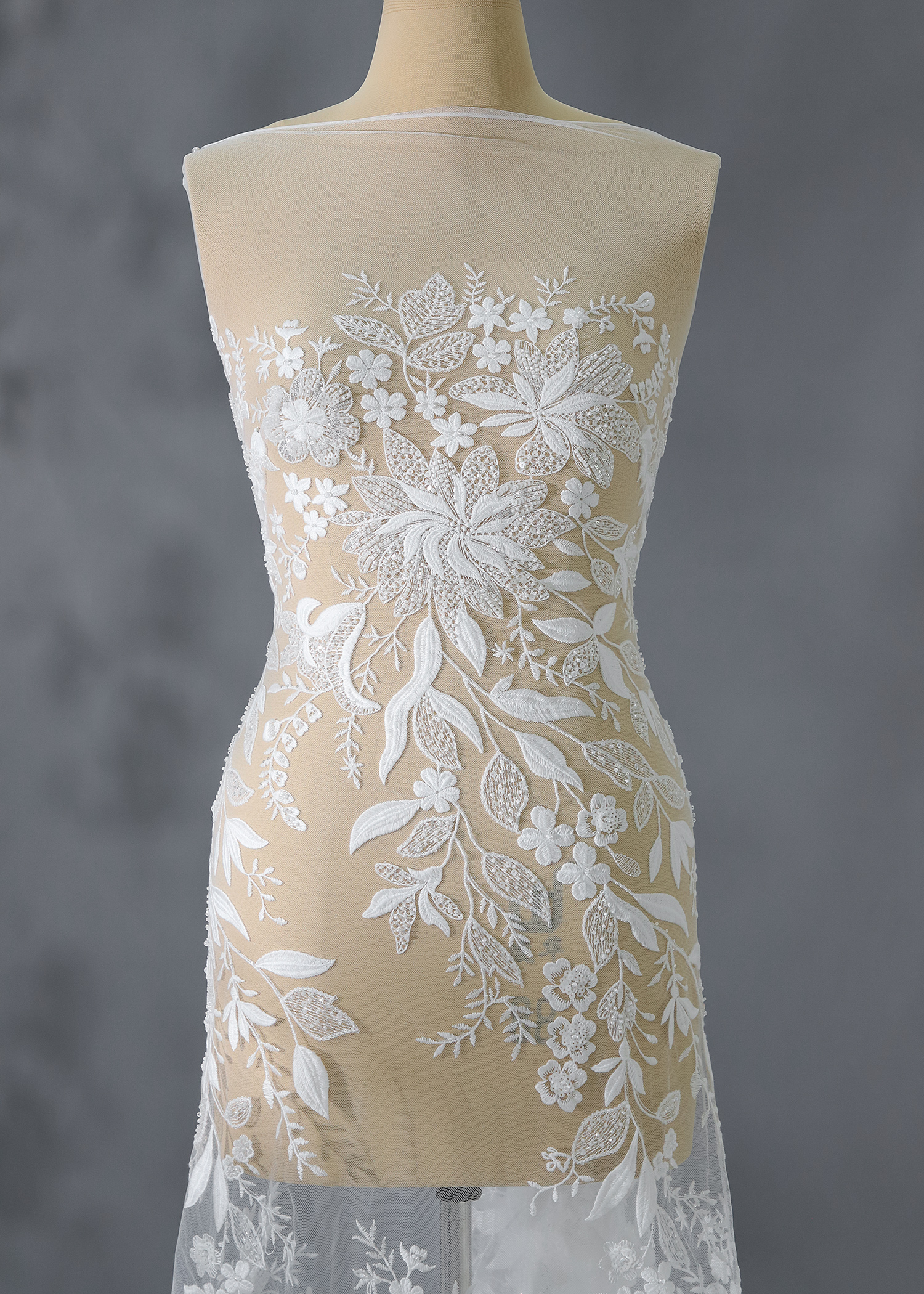 Yanzi floral beaded sequin embroidered lace (YZZX940)