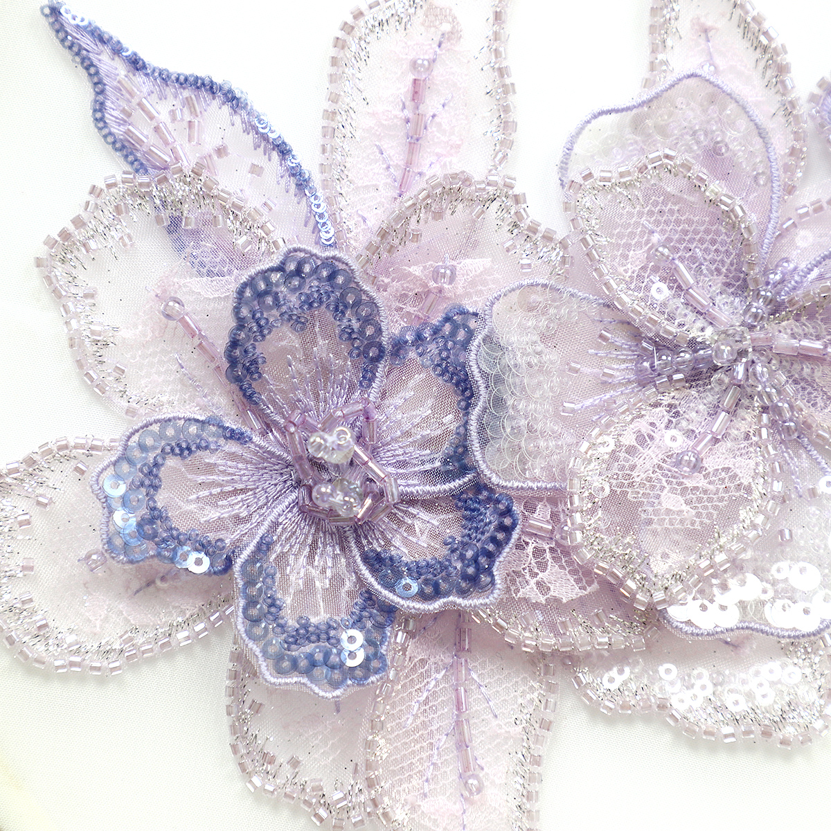Yanzi Handmade 3d Flower Sequin Beads Applique(YZDH079)