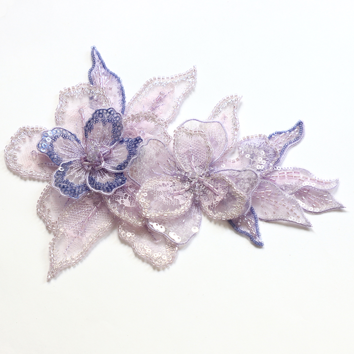 Yanzi Handmade 3d Flower Sequin Beads Applique(YZDH079)