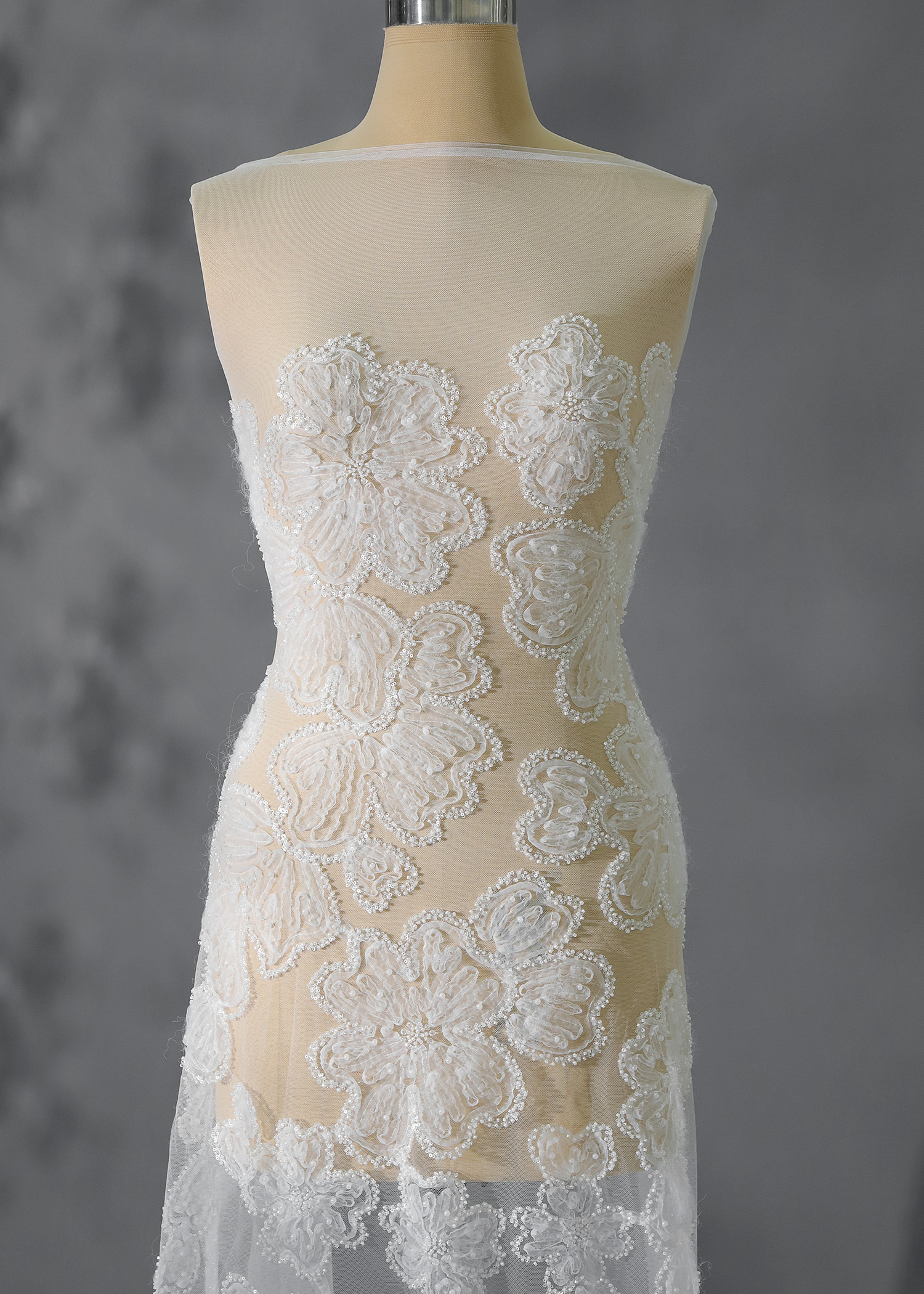 Yanzi Ribbon Embroidery luxury beads sequins Lace (YZP018)