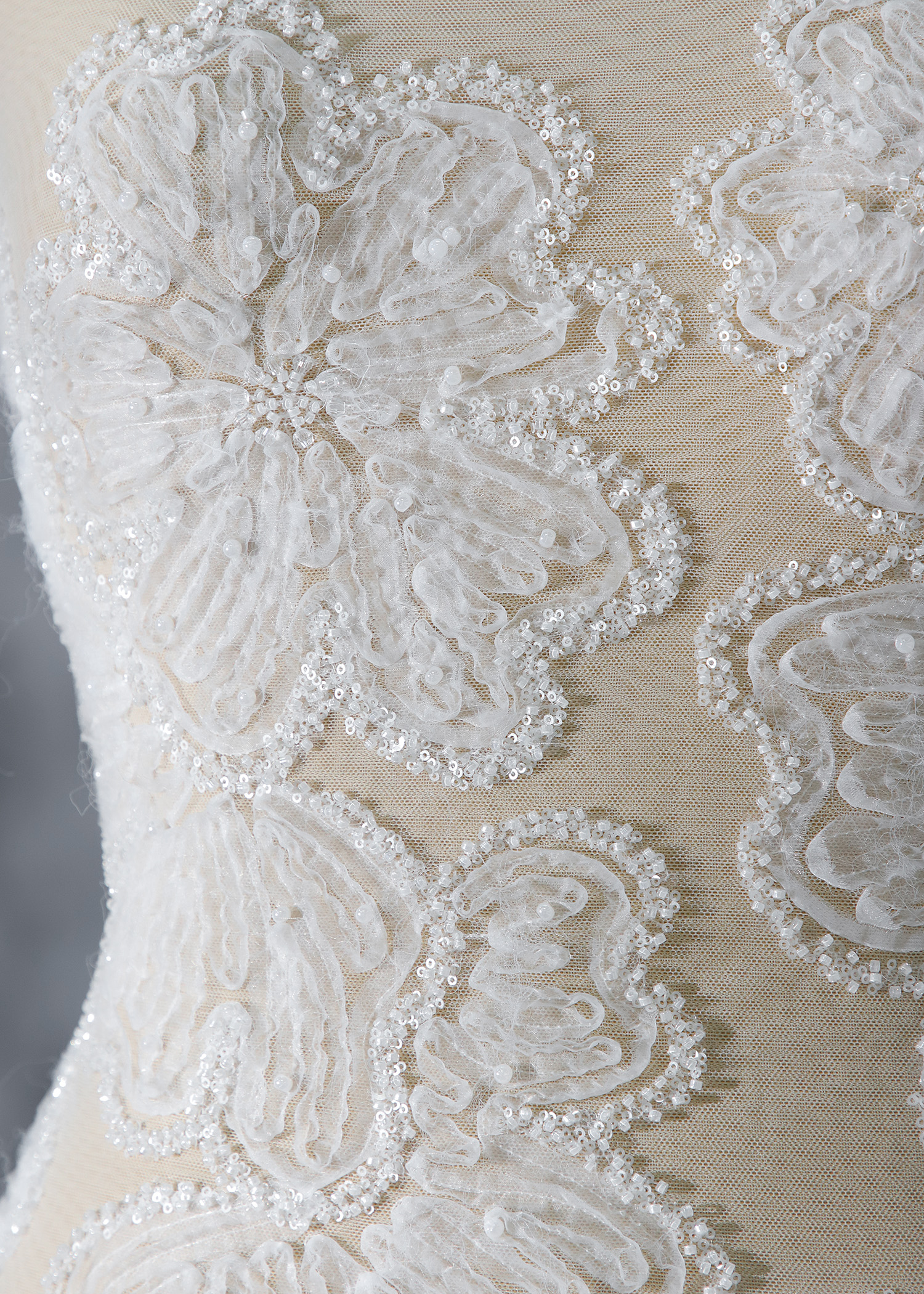 Yanzi Ribbon Embroidery luxury beads sequins Lace (YZP018)