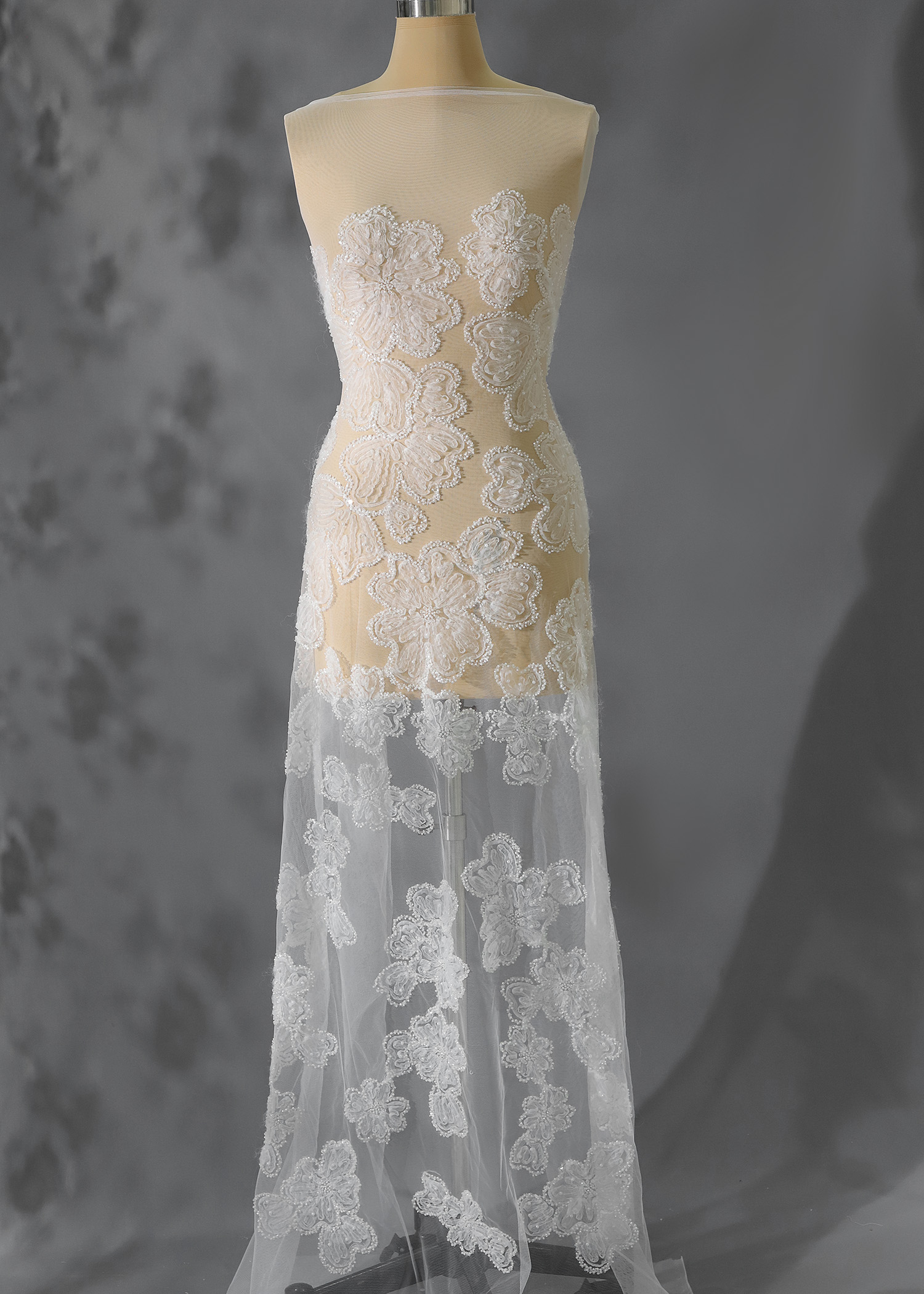 Yanzi Ribbon Embroidery luxury beads sequins Lace (YZP018)