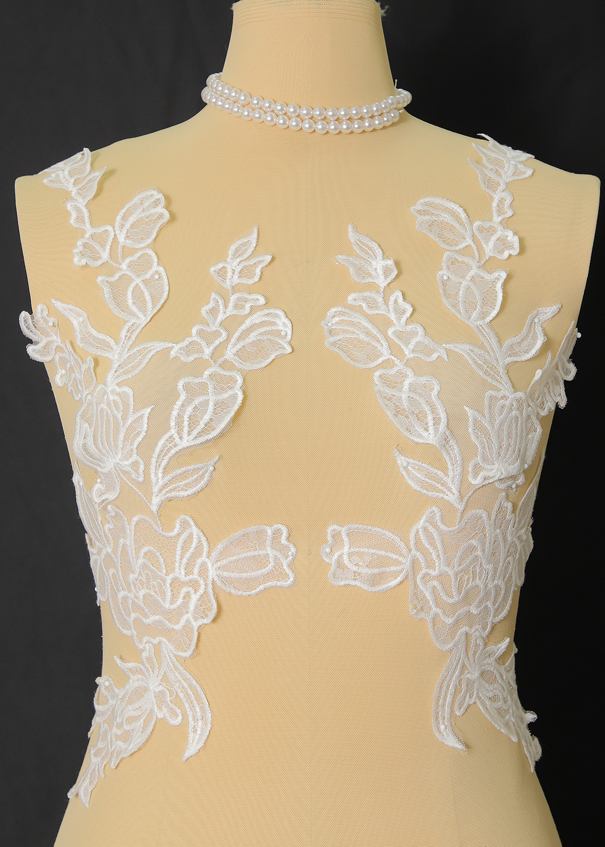 Yanzi beaded sequin embroidery applique floral (YZOH220)