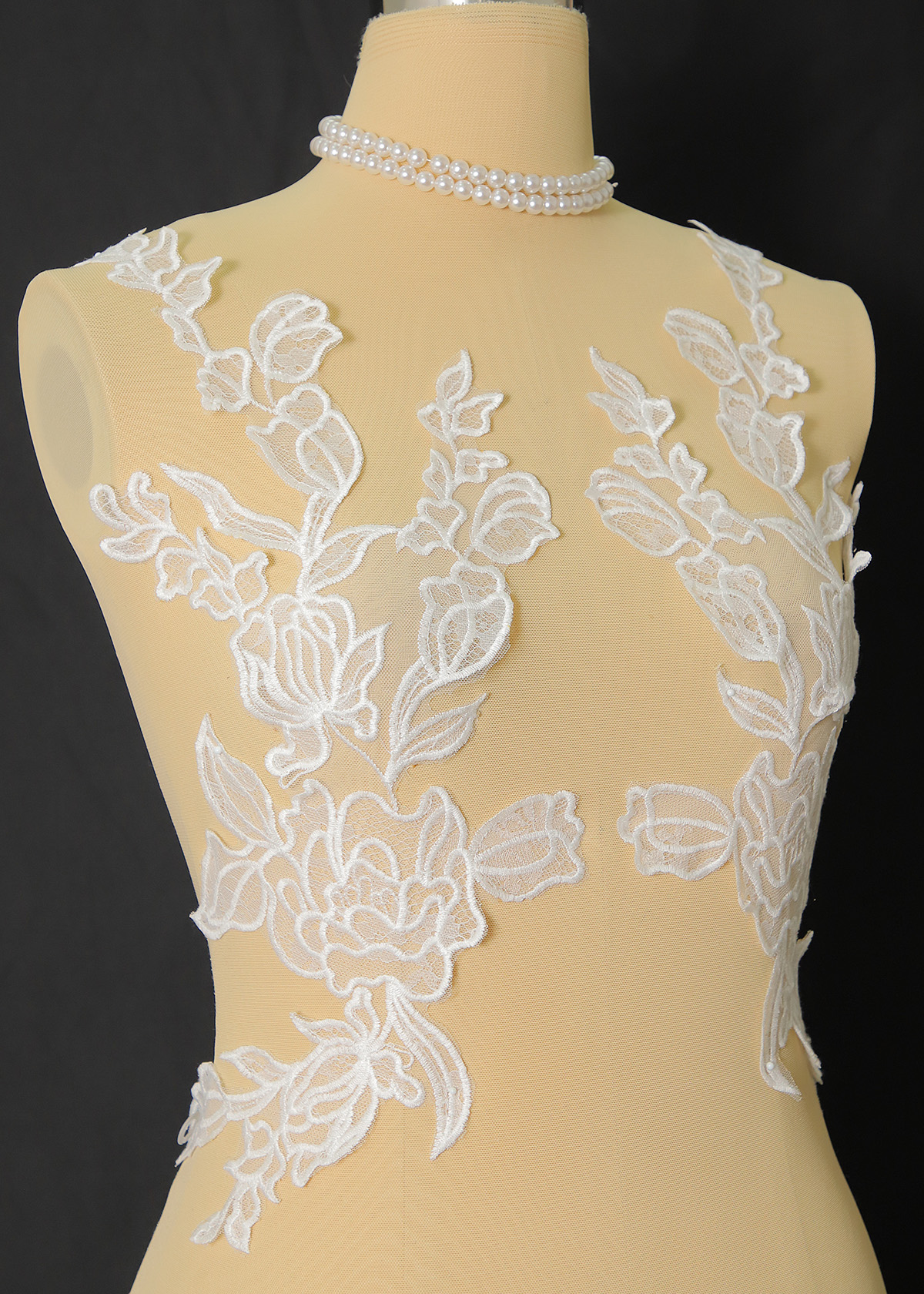 Yanzi beaded sequin embroidery applique floral (YZOH220)