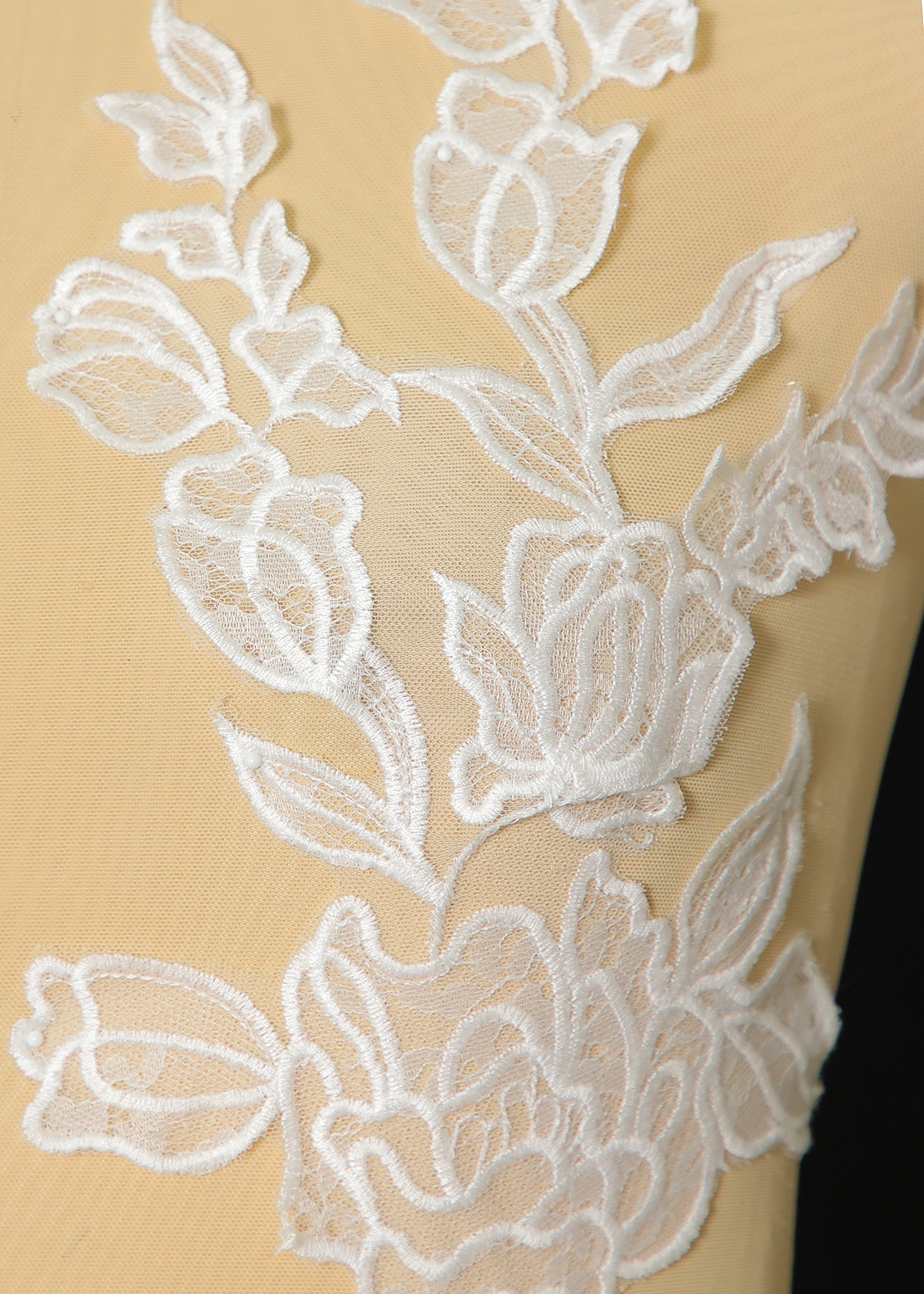 Yanzi beaded sequin embroidery applique floral (YZOH220)