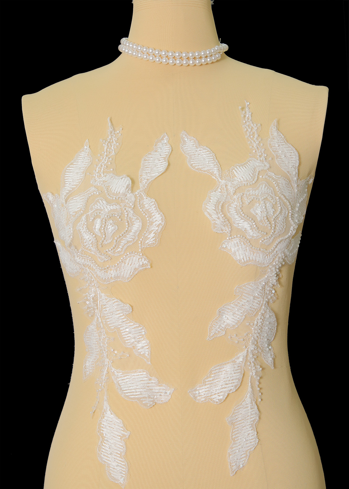 Yanzi beaded sequin embroidery applique floral (YZOH222)