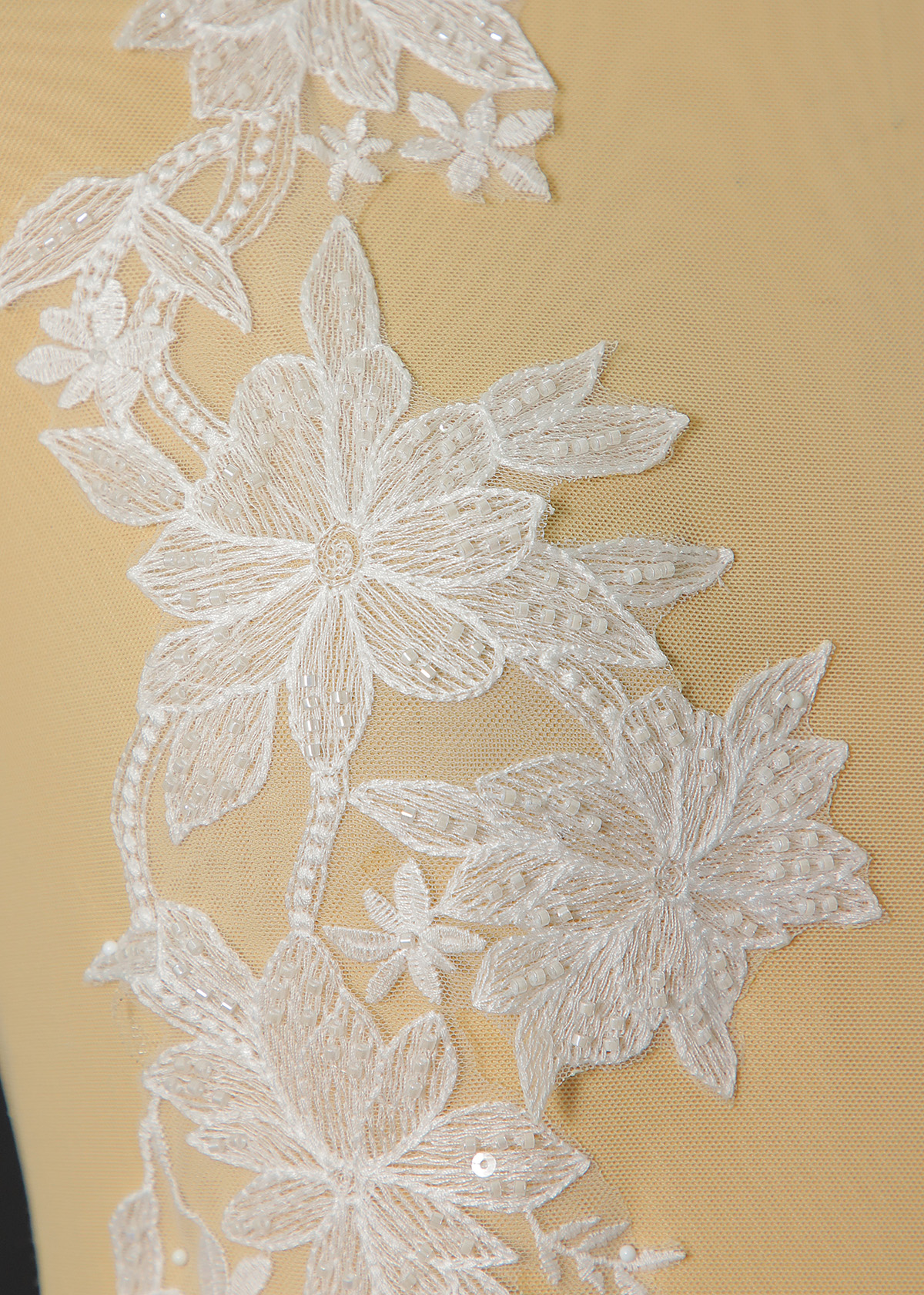 Yanzi beaded sequin embroidery applique floral (YZOH227)