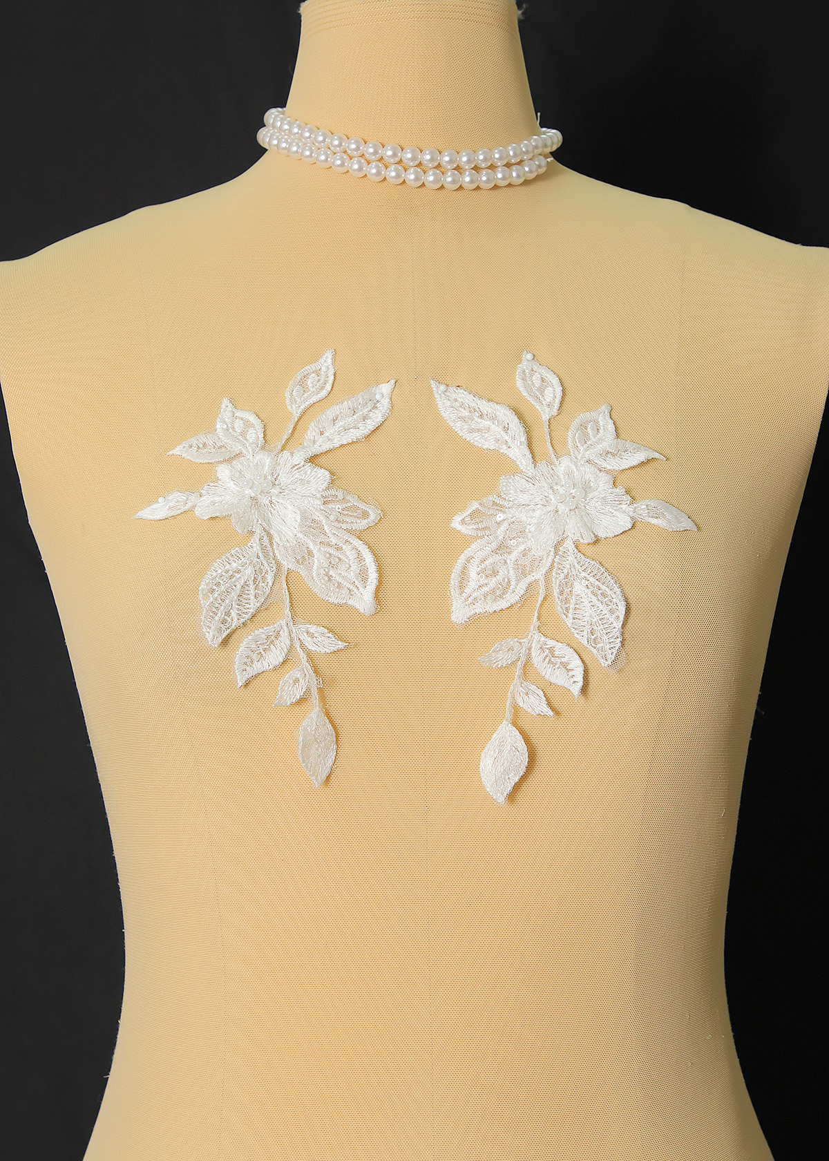 Yanzi beaded sequin embroidery applique floral (YZOH208)
