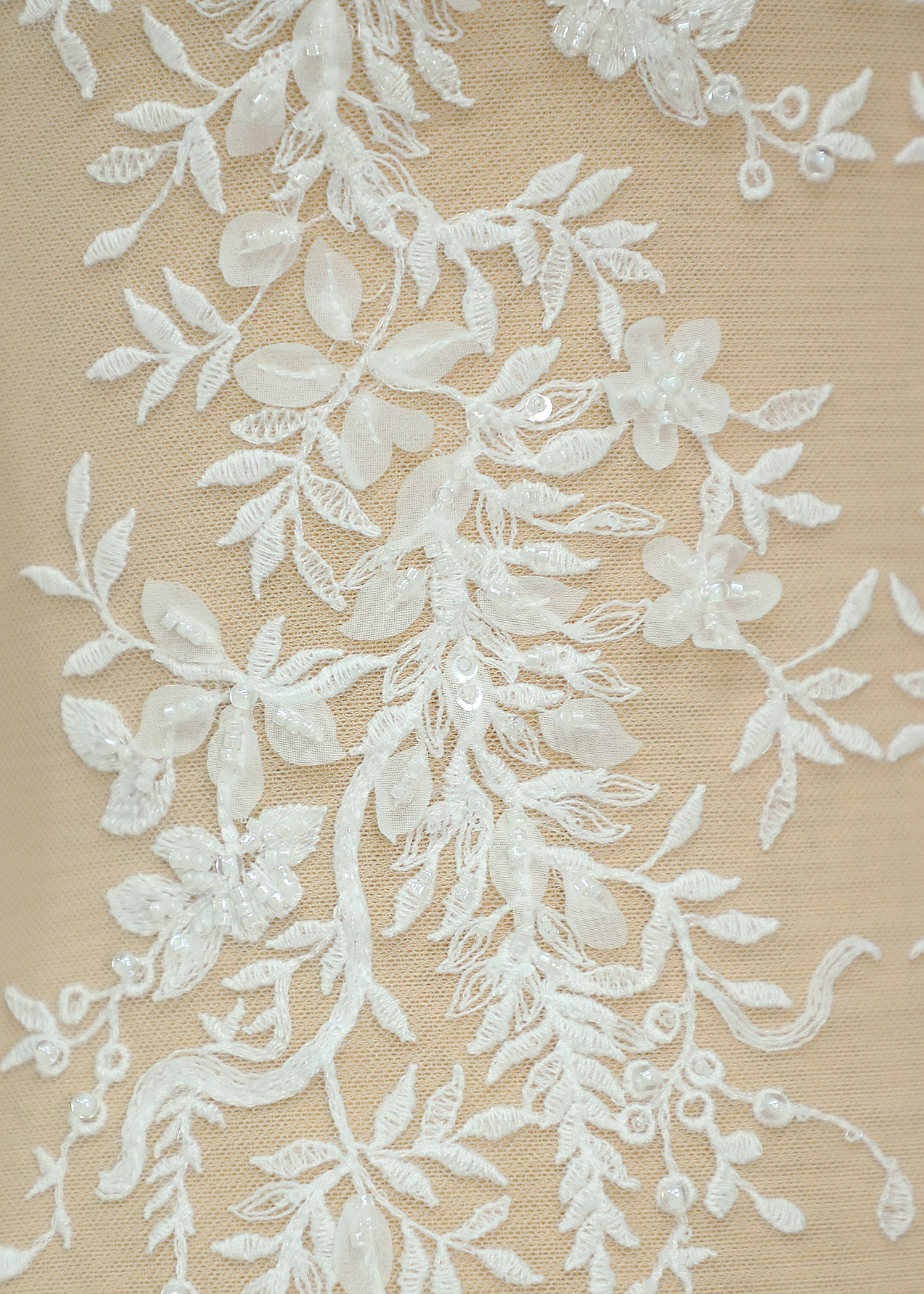 3D Beads Flower Lace Appliques With Sequins