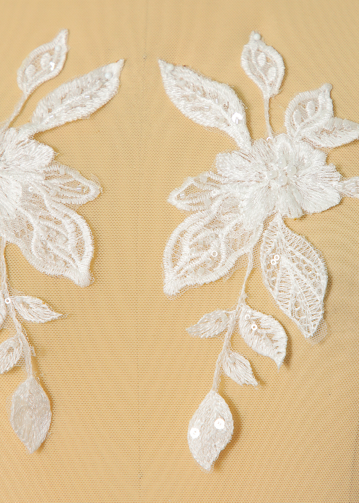 Yanzi beaded sequin embroidery applique floral (YZOH208)