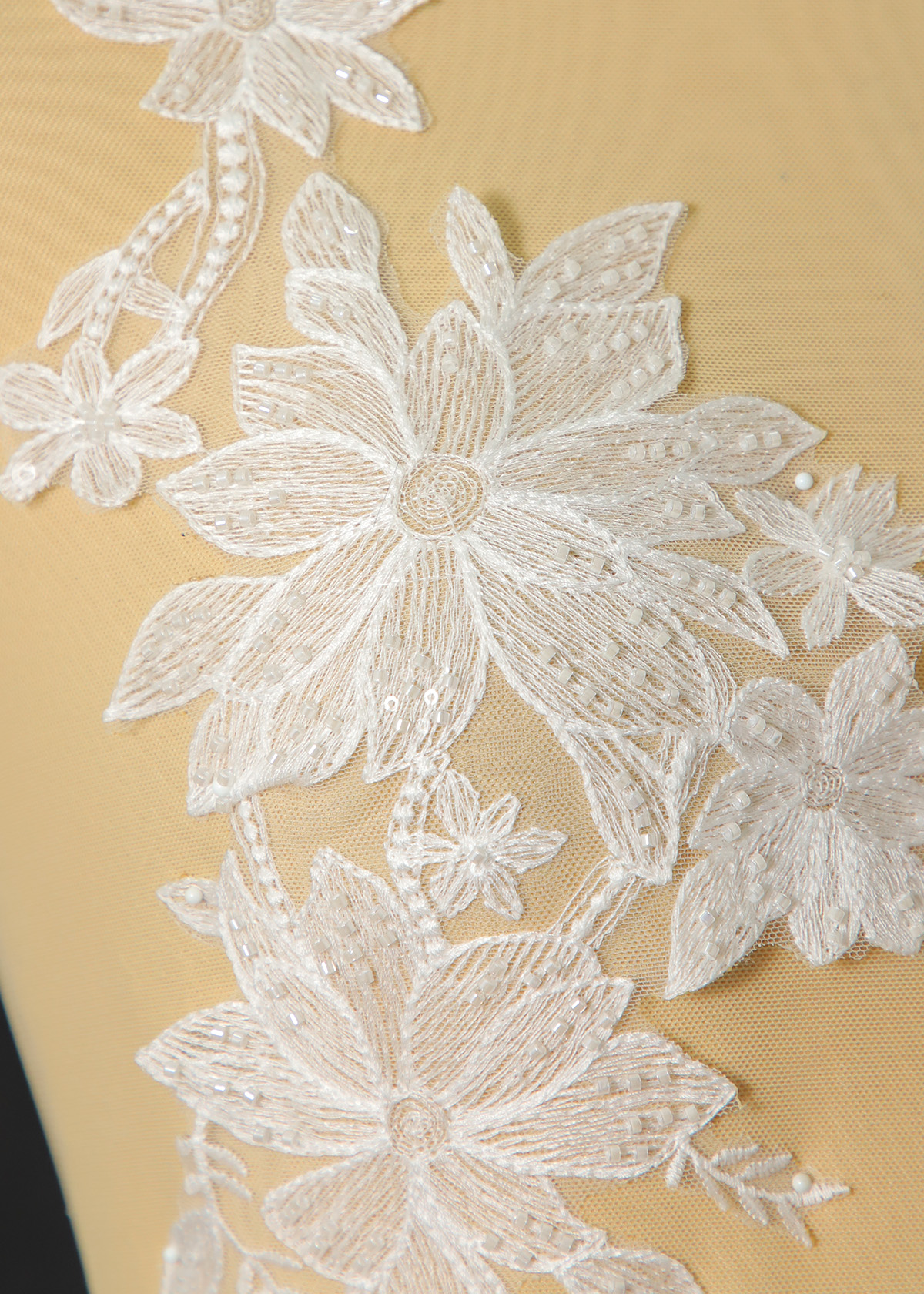 Yanzi beaded sequin embroidery applique floral (YZOH226)