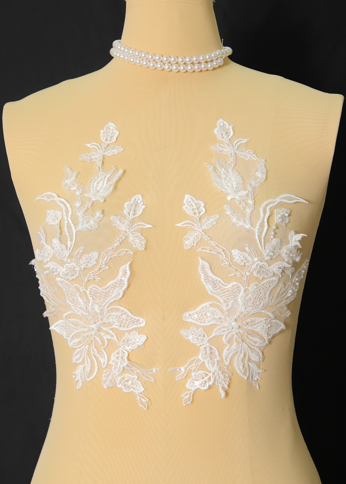 Yanzi beaded sequin embroidery applique floral (YZOH212)