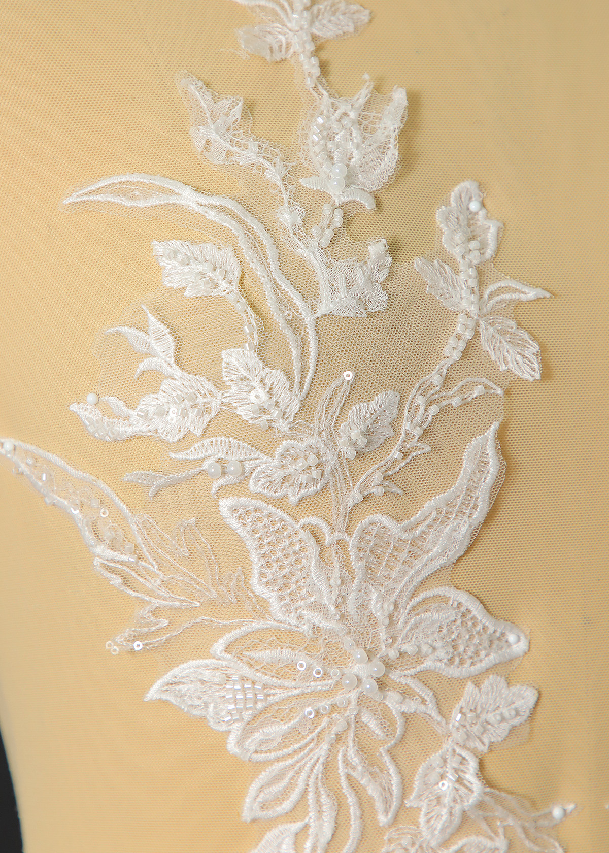 Yanzi beaded sequin embroidery applique floral (YZOH212)