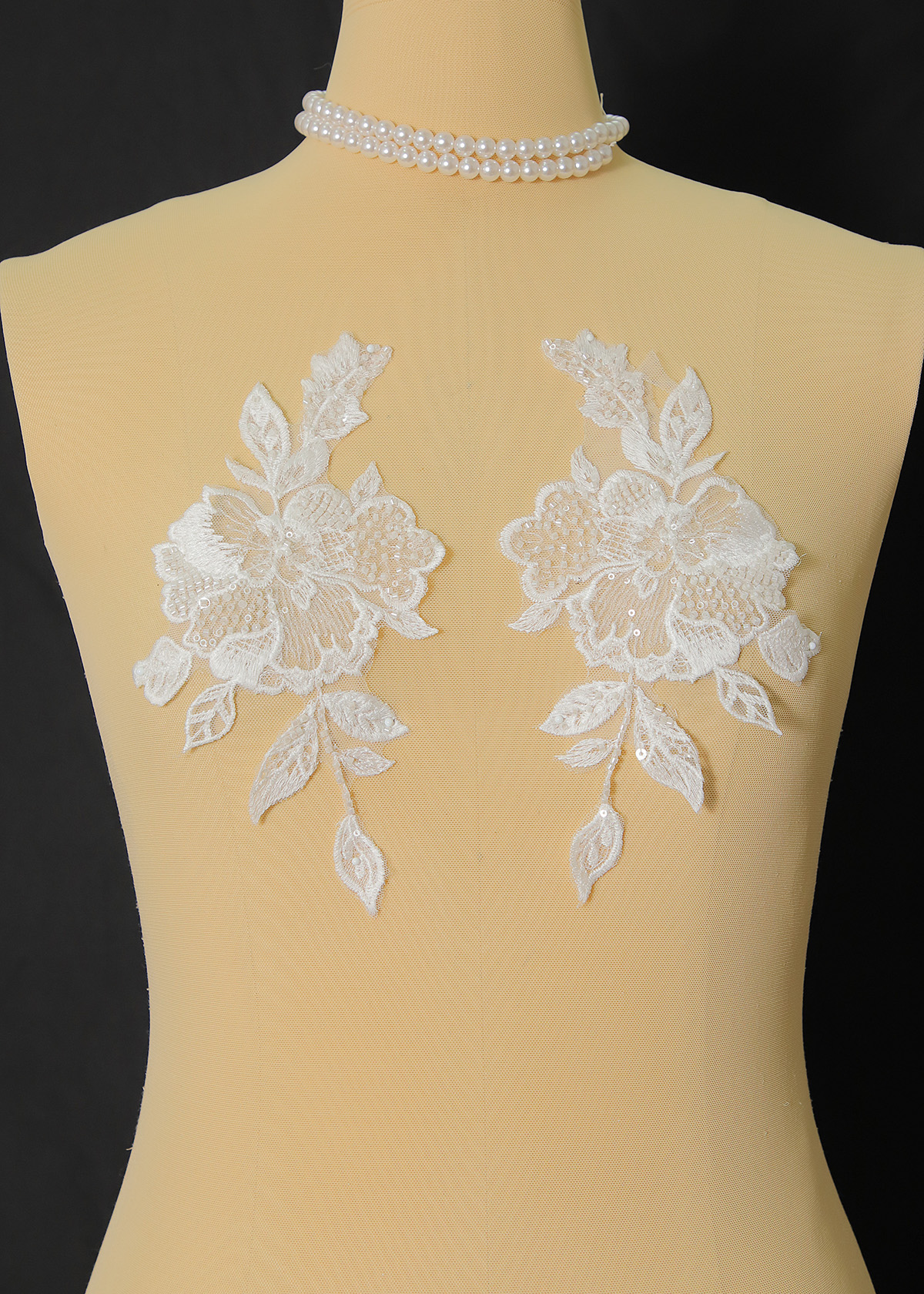 Yanzi beaded sequin embroidery applique floral (YZOH209)