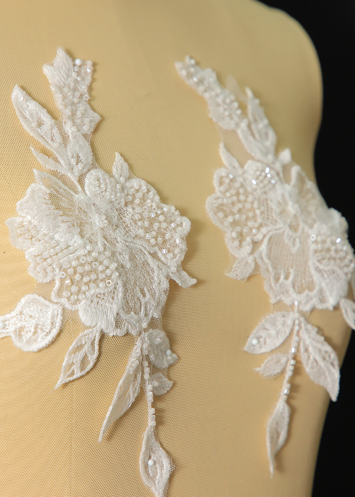 Yanzi beaded sequin embroidery applique floral (YZOH209)