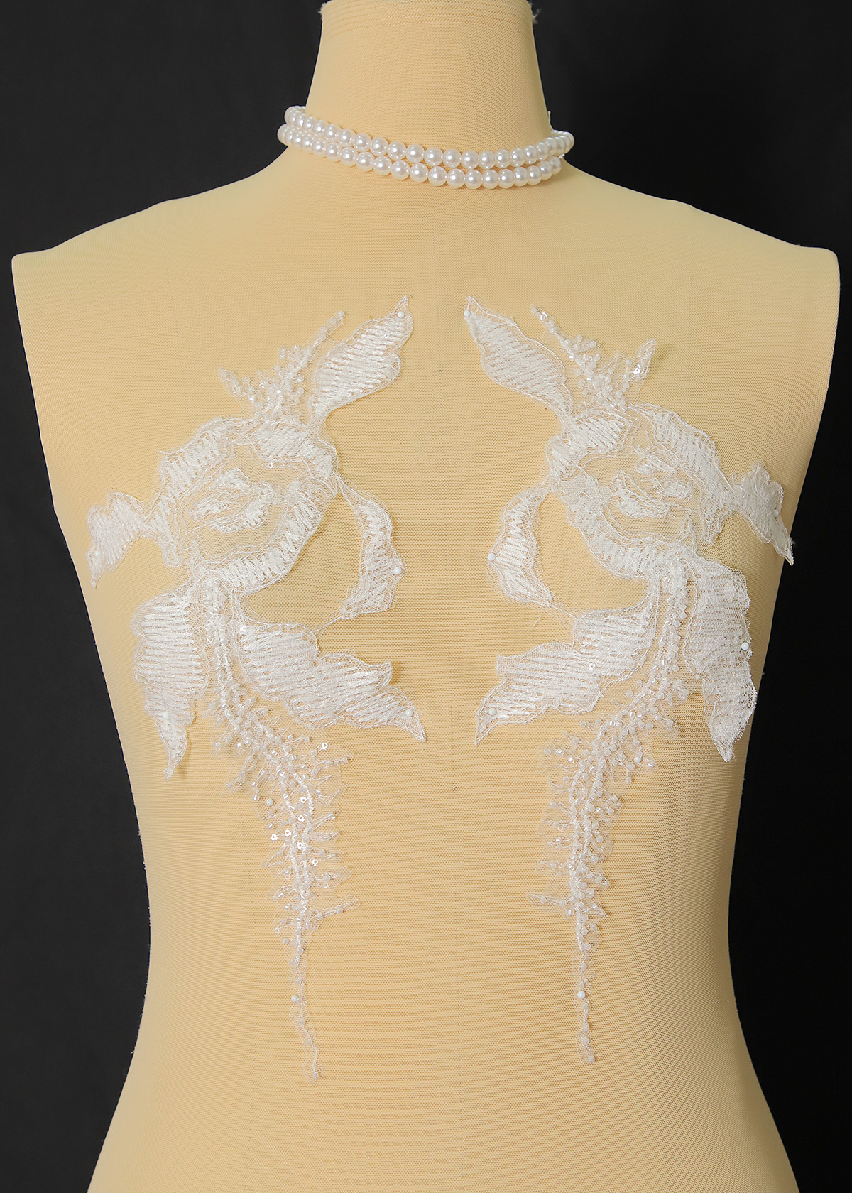 Yanzi beaded sequin embroidery applique floral (YZOH219)