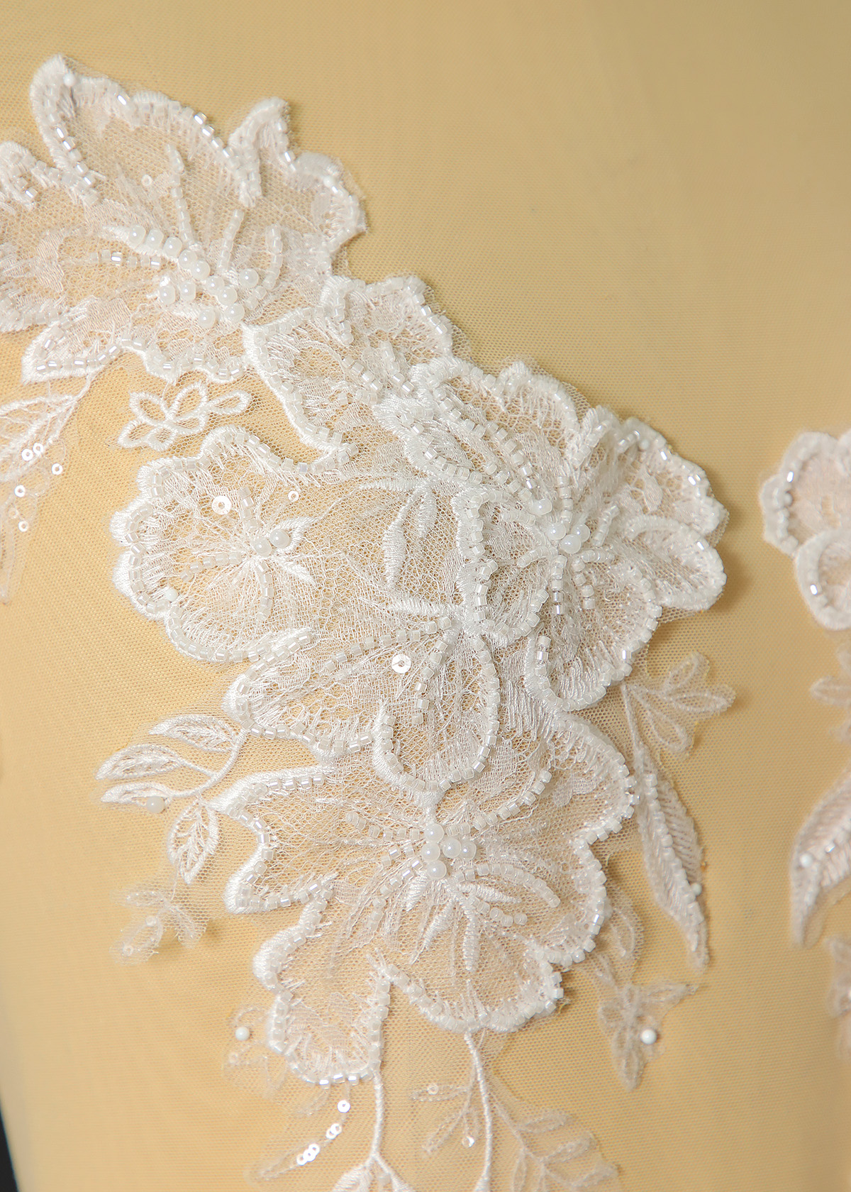 Yanzi beaded sequin embroidery applique floral (YZOH224)