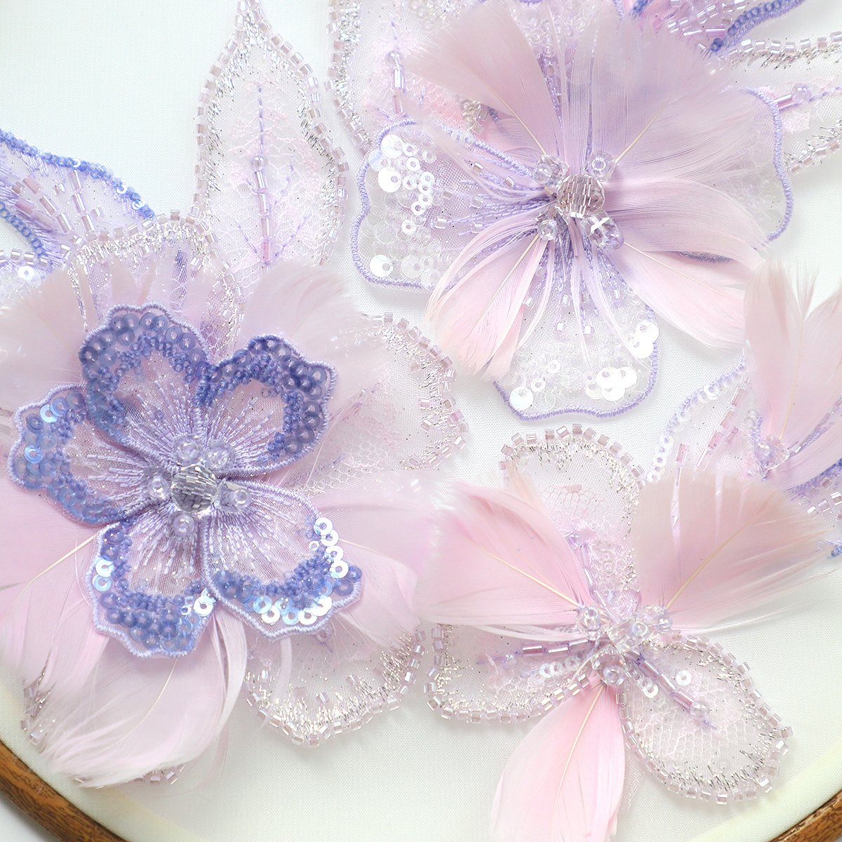 Yanzi Handmade 3d Flower Sequin Beads Applique(YZDH077)