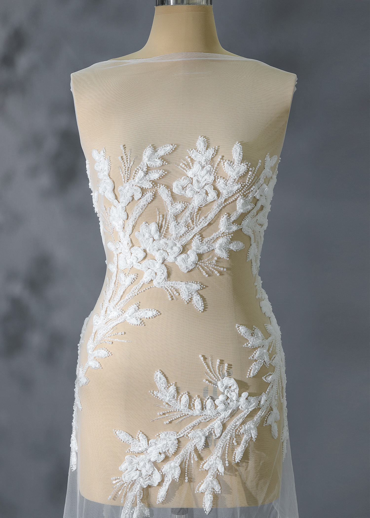 Yanzi Ribbon Embroidery luxury beads sequins Lace (YZP019)