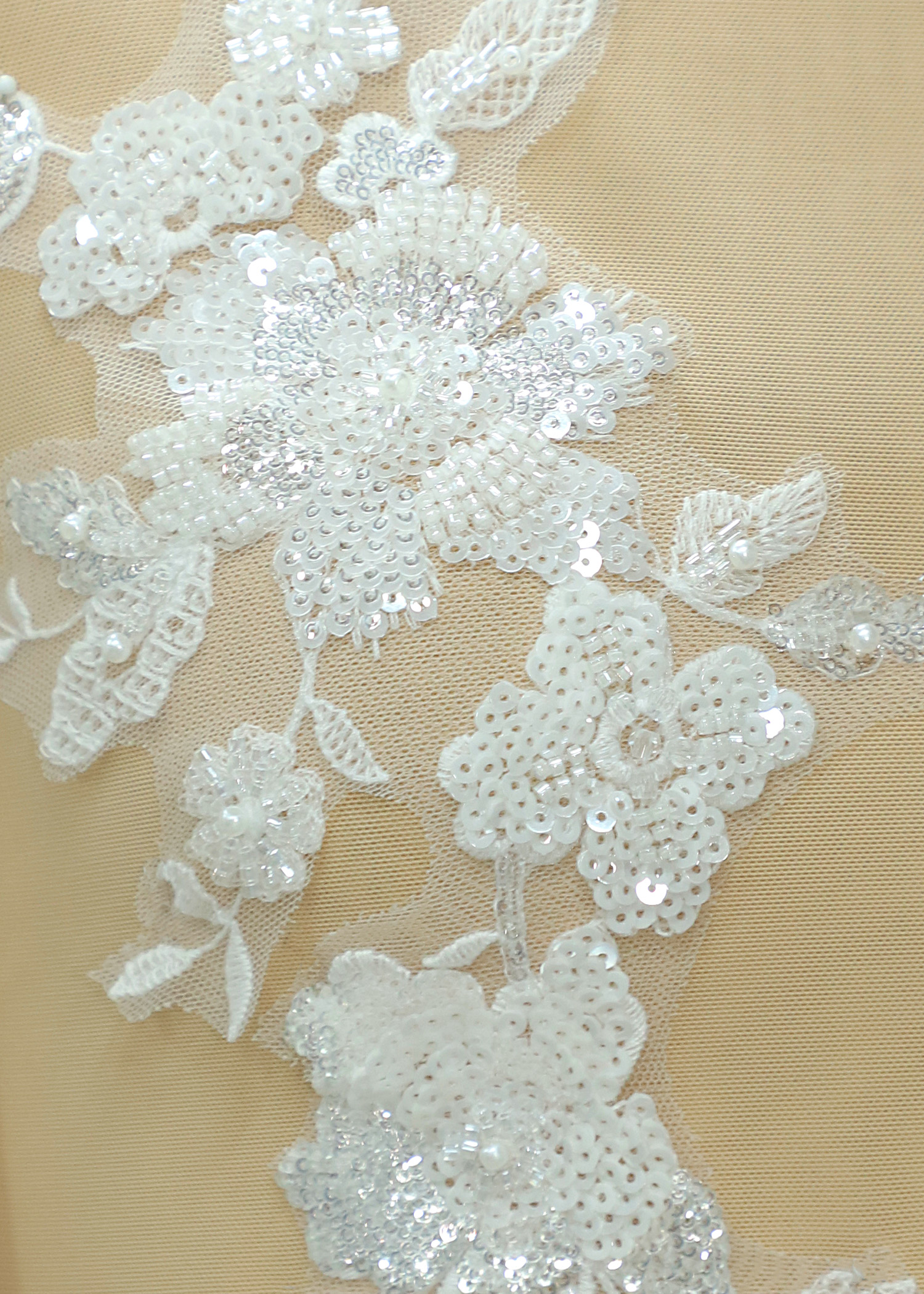 Beads Flower Lace Appliques With Sequins
