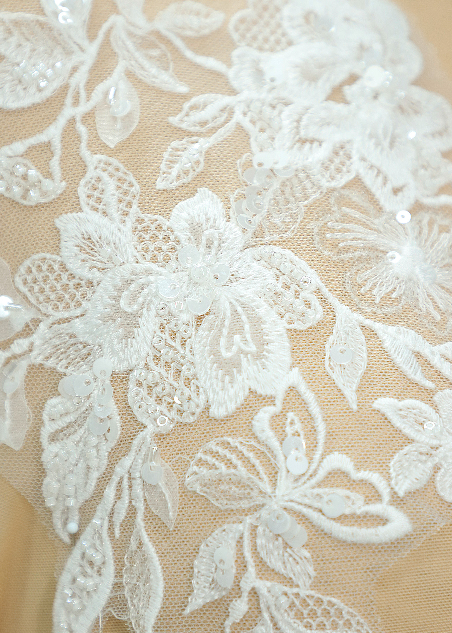 Beads Flower Lace Appliques With Sequins