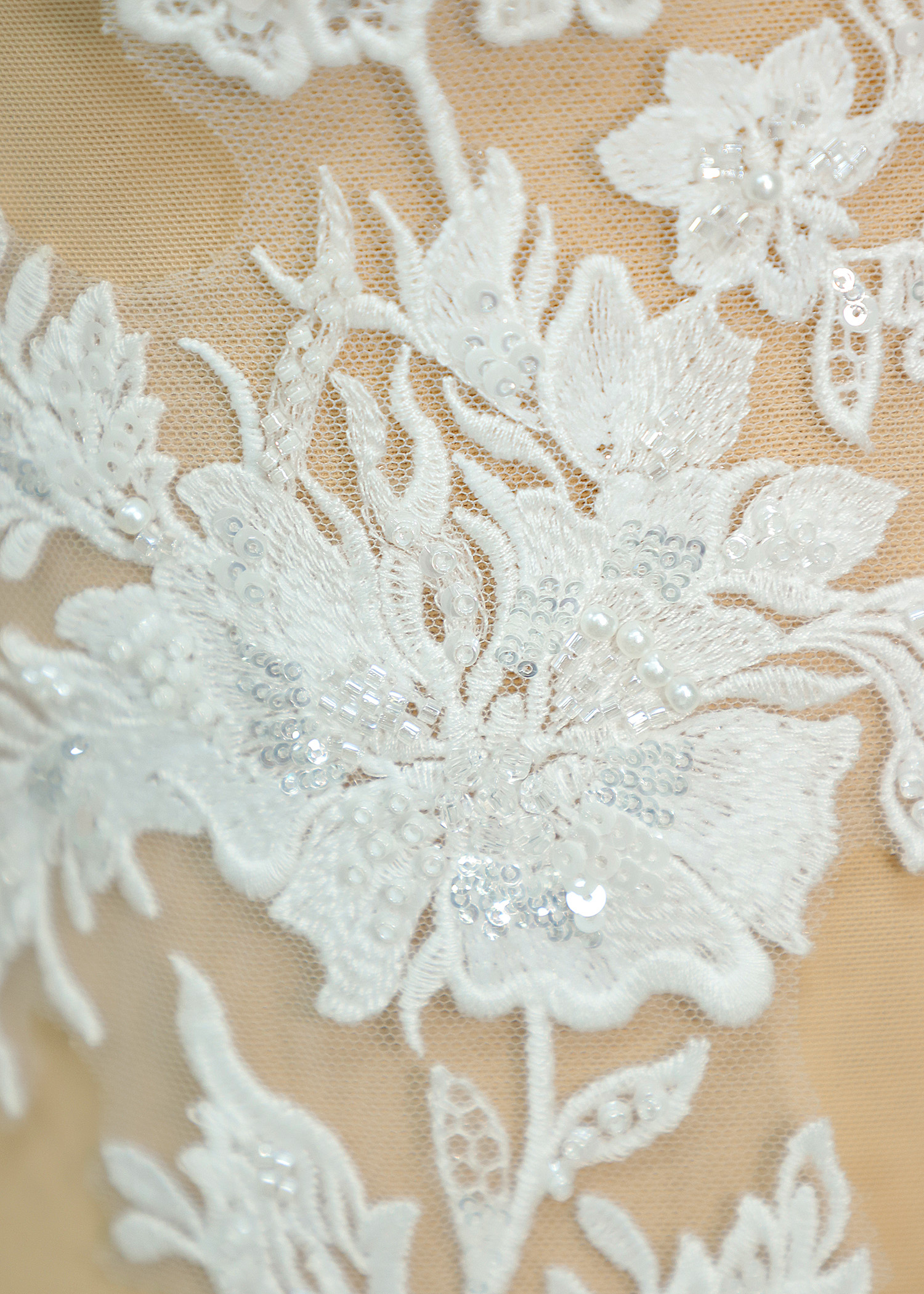 Beads Flower Lace Appliques With Sequins