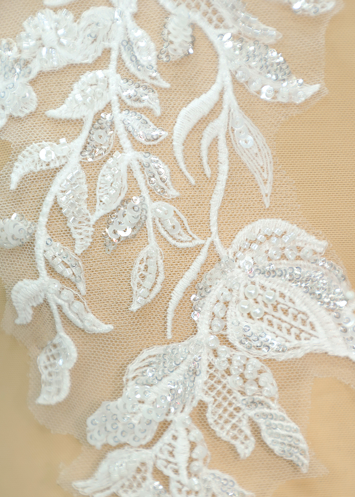 Beads Flower Lace Appliques With Sequins
