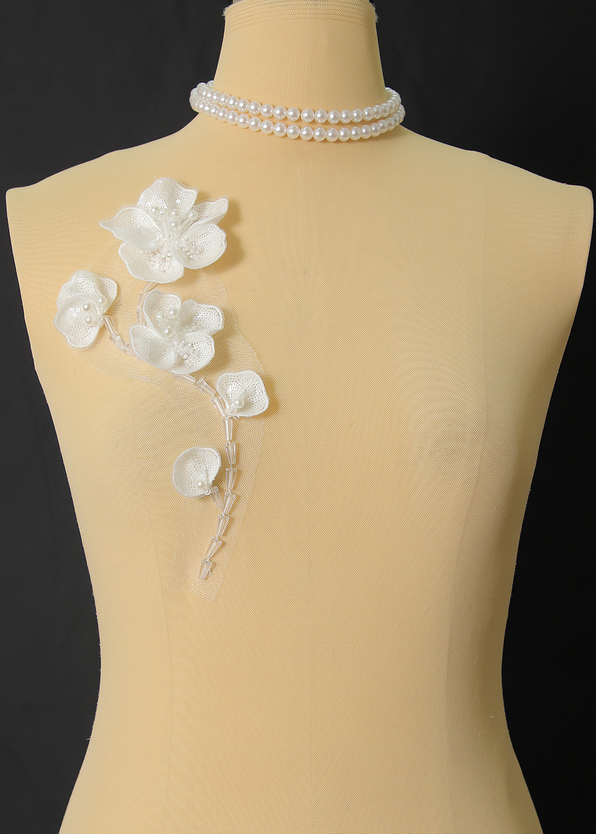 Yanzi Handmade 3d Flower Sequin Beads Applique(YZX228)
