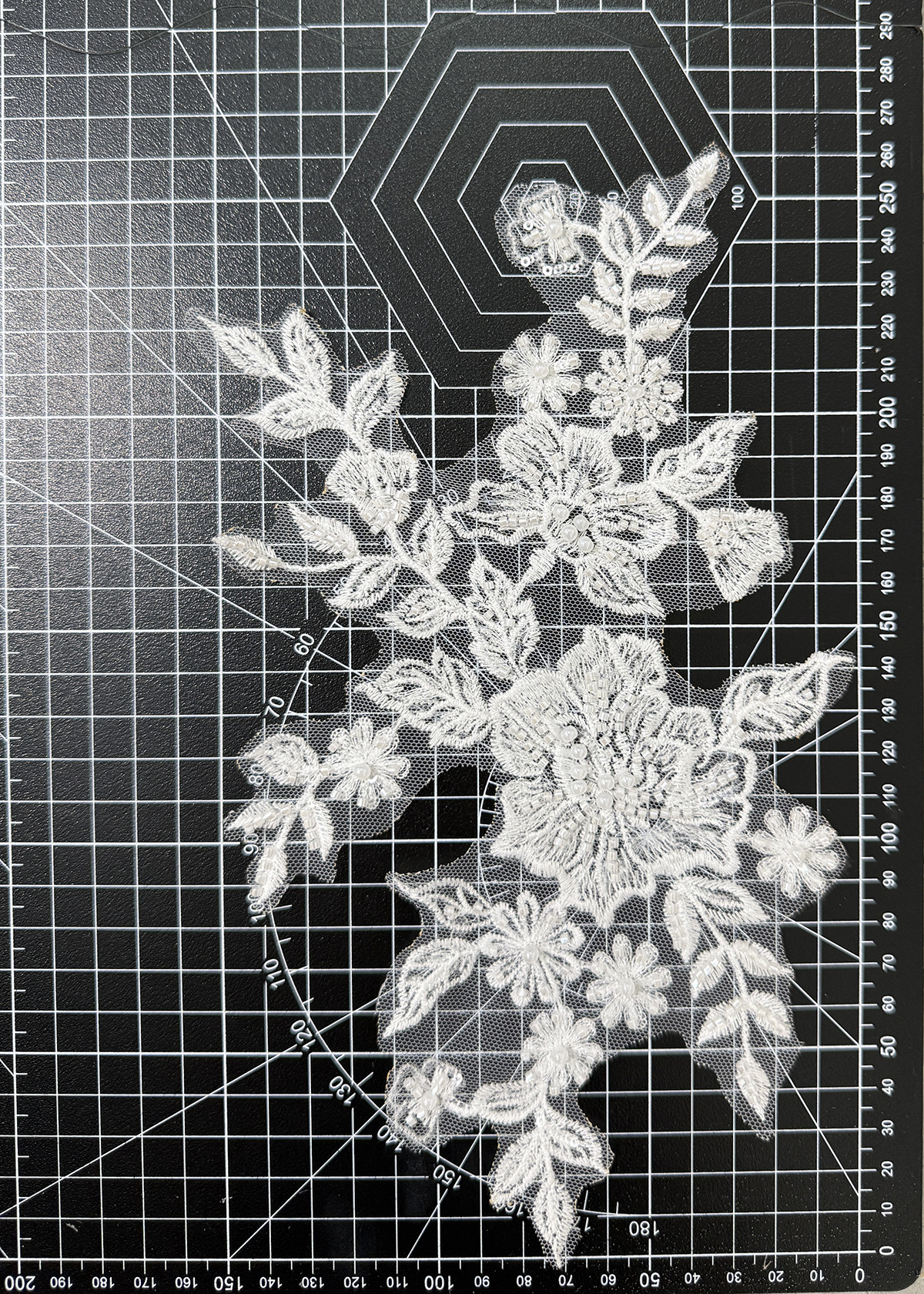 Yanzi beaded sequin embroidery applique floral (YZOH225)