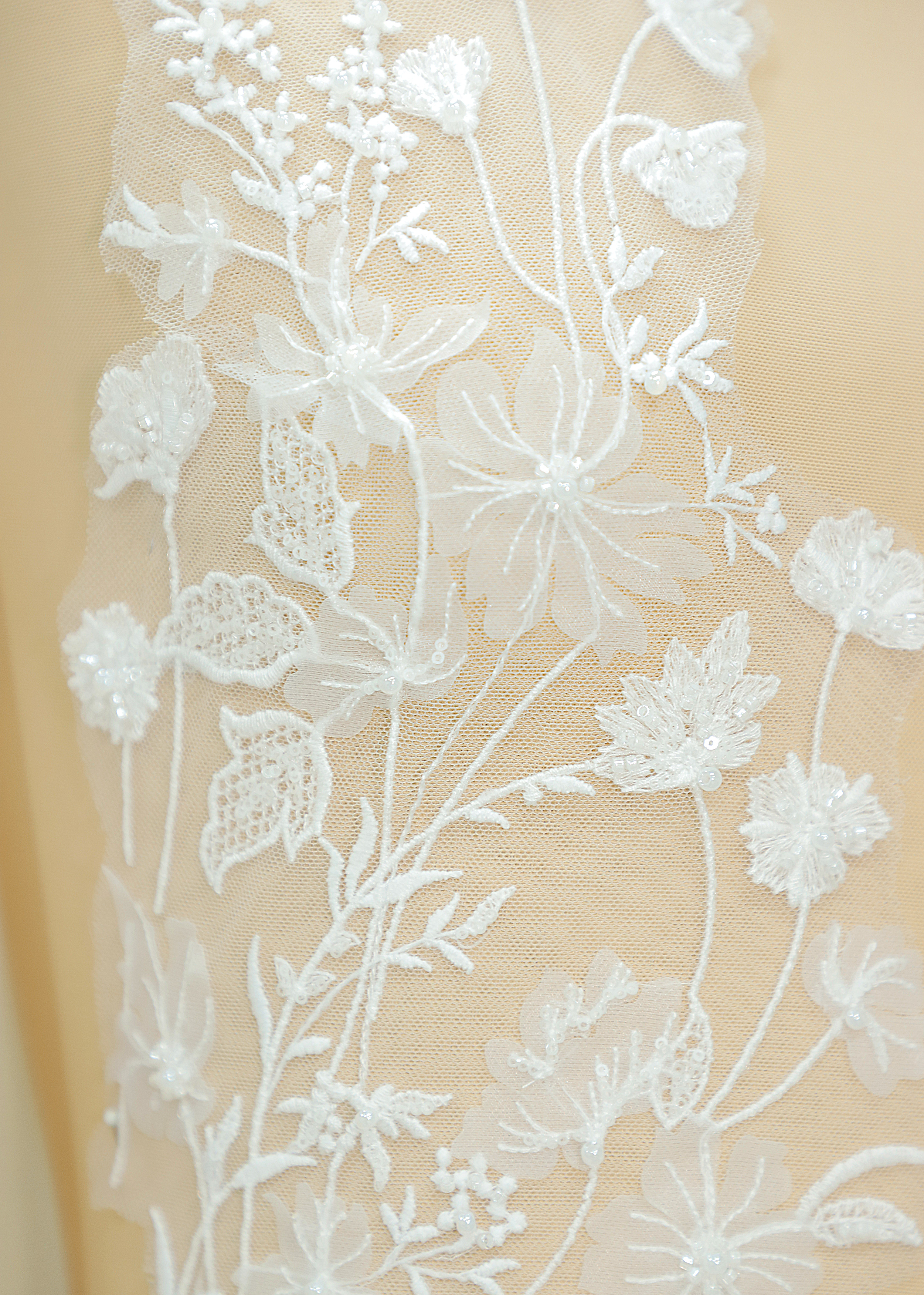 Yanzi embroidery applique floral Laser beaded sequin lace (YZOH121)