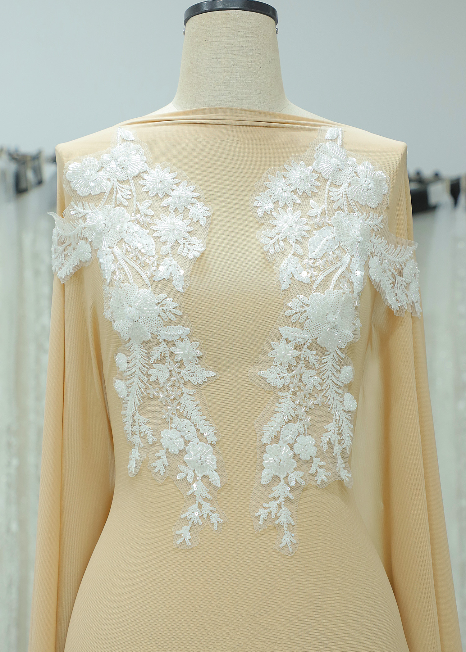 Beads Sequins Flower Lace Appliques 