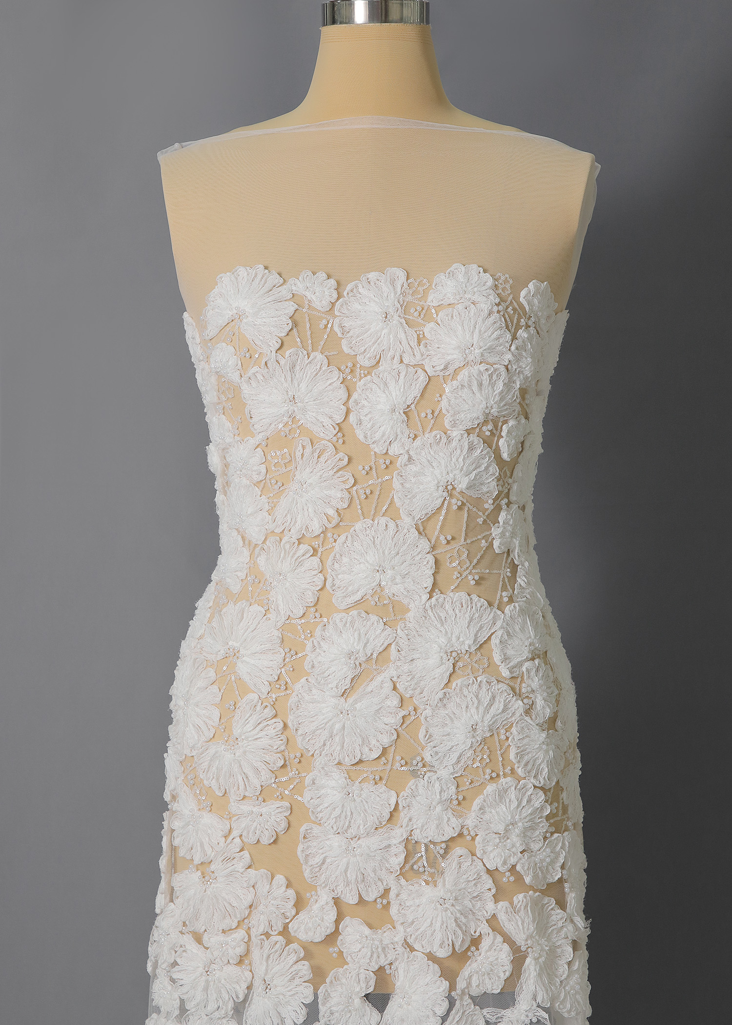 Yanzi Ribbon Embroidery luxury beads sequins Lace (YZP021)