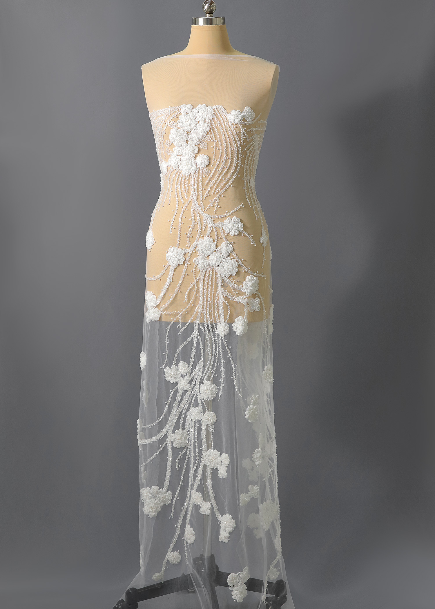 Yanzi Ribbon Embroidery luxury beads sequins Lace (YZP023)