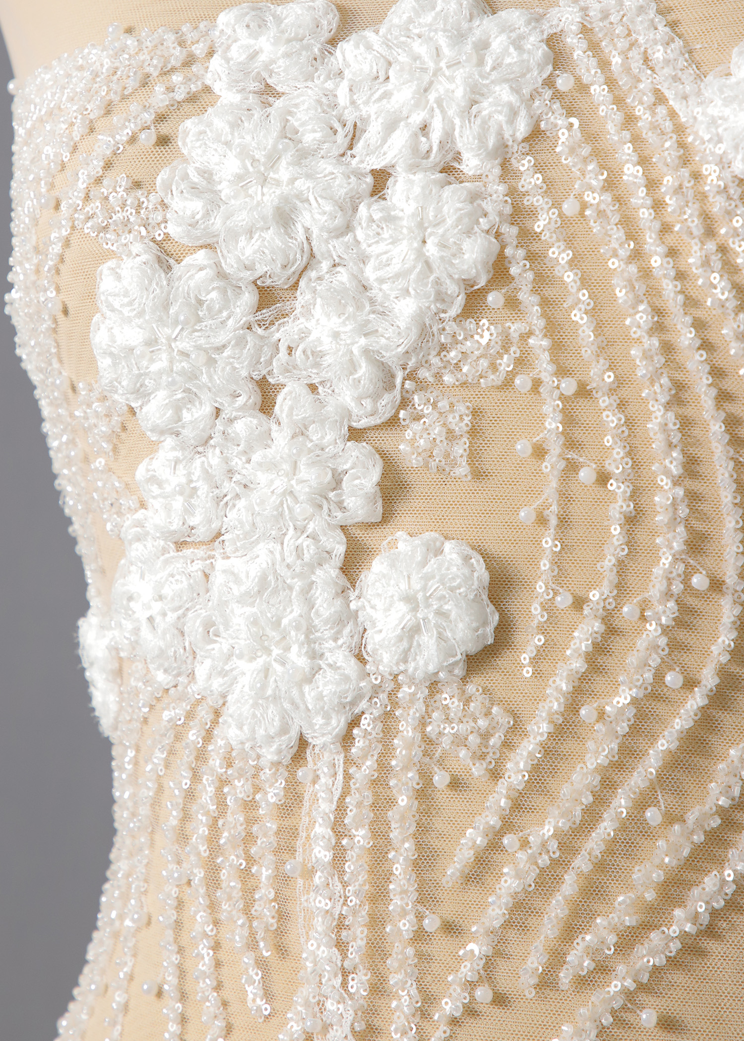 Yanzi Ribbon Embroidery luxury beads sequins Lace (YZP023)