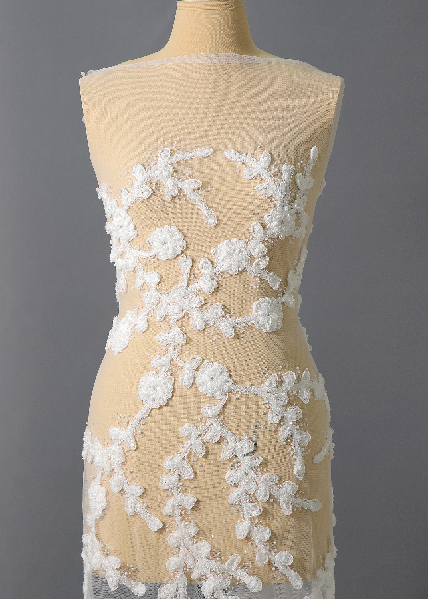 Yanzi Ribbon Embroidery luxury beads sequins Lace (YZP024)