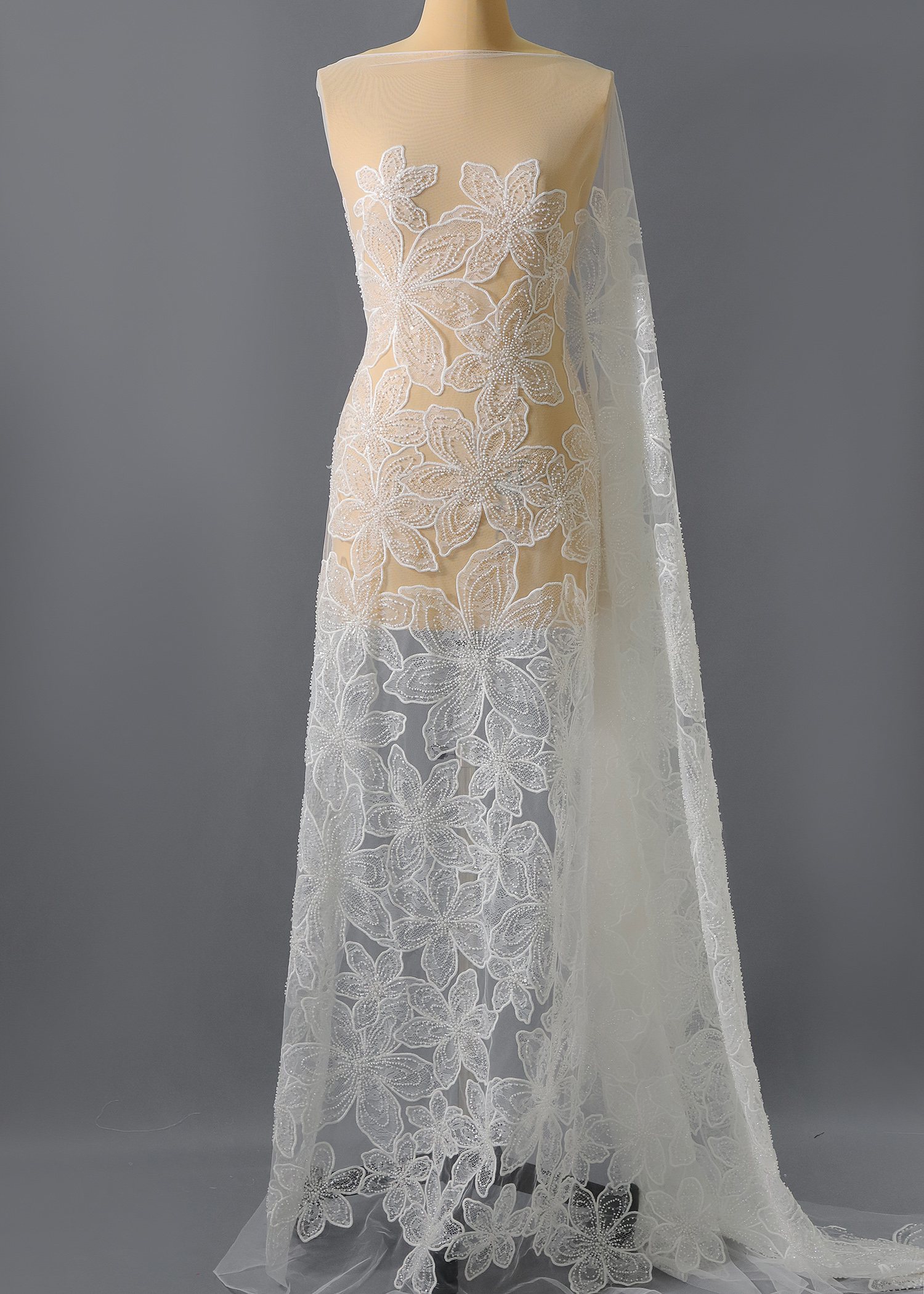 Yanzi floral beaded sequin embroidered lace (YZZX943)