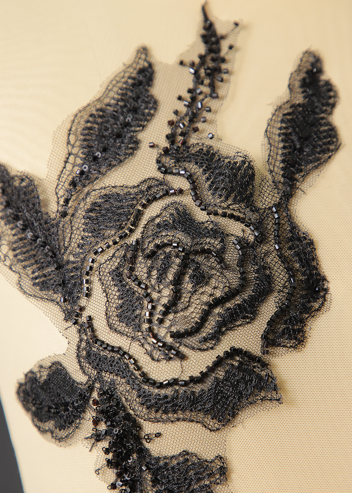 Yanzi beaded sequin embroidery applique floral (YZOH222)