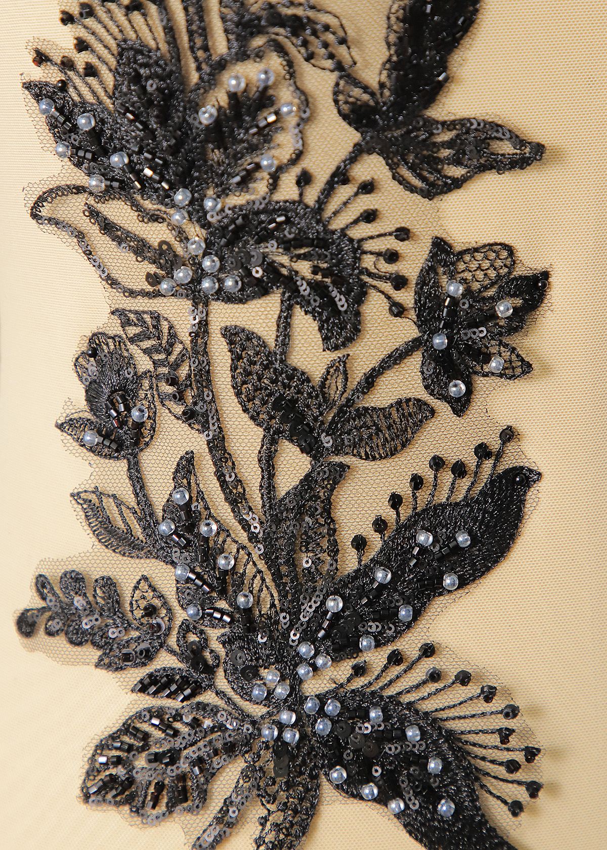 Yanzi beaded sequin embroidery applique floral (YZOH198)