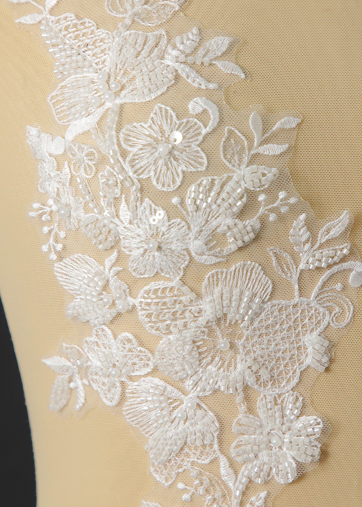 Yanzi beaded sequin embroidery applique floral (YZOH194)