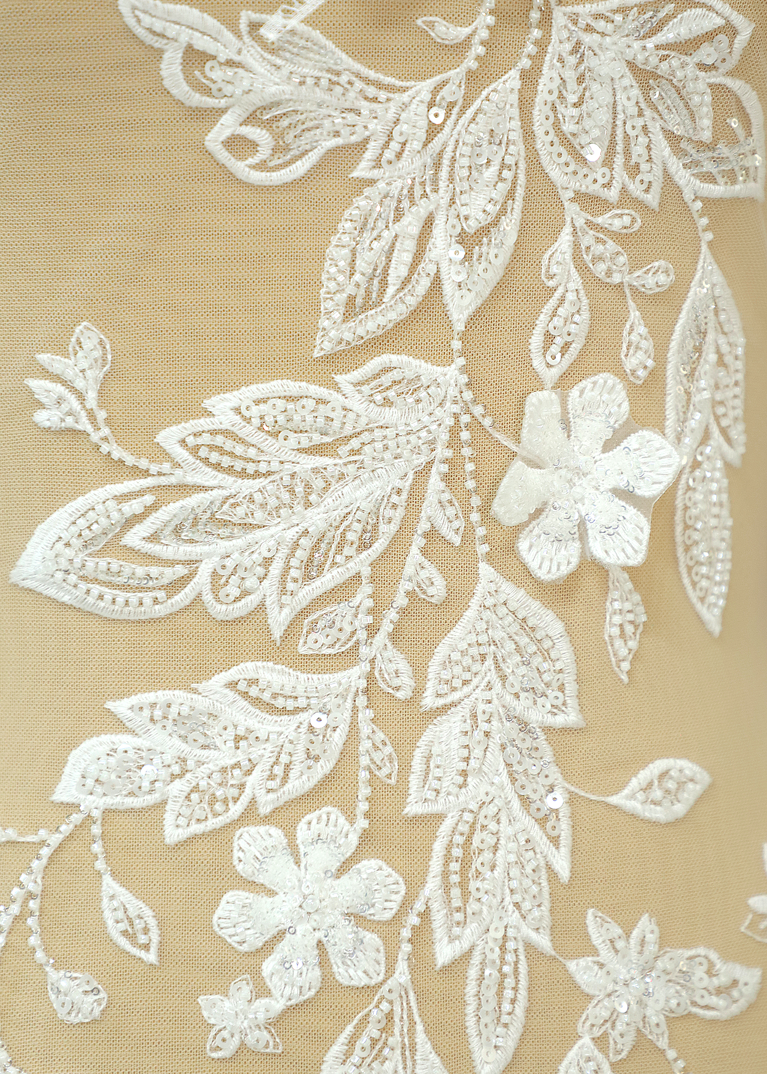 Yanzi 3D floral embroidered lace with beaded sequin  (YZZX765)