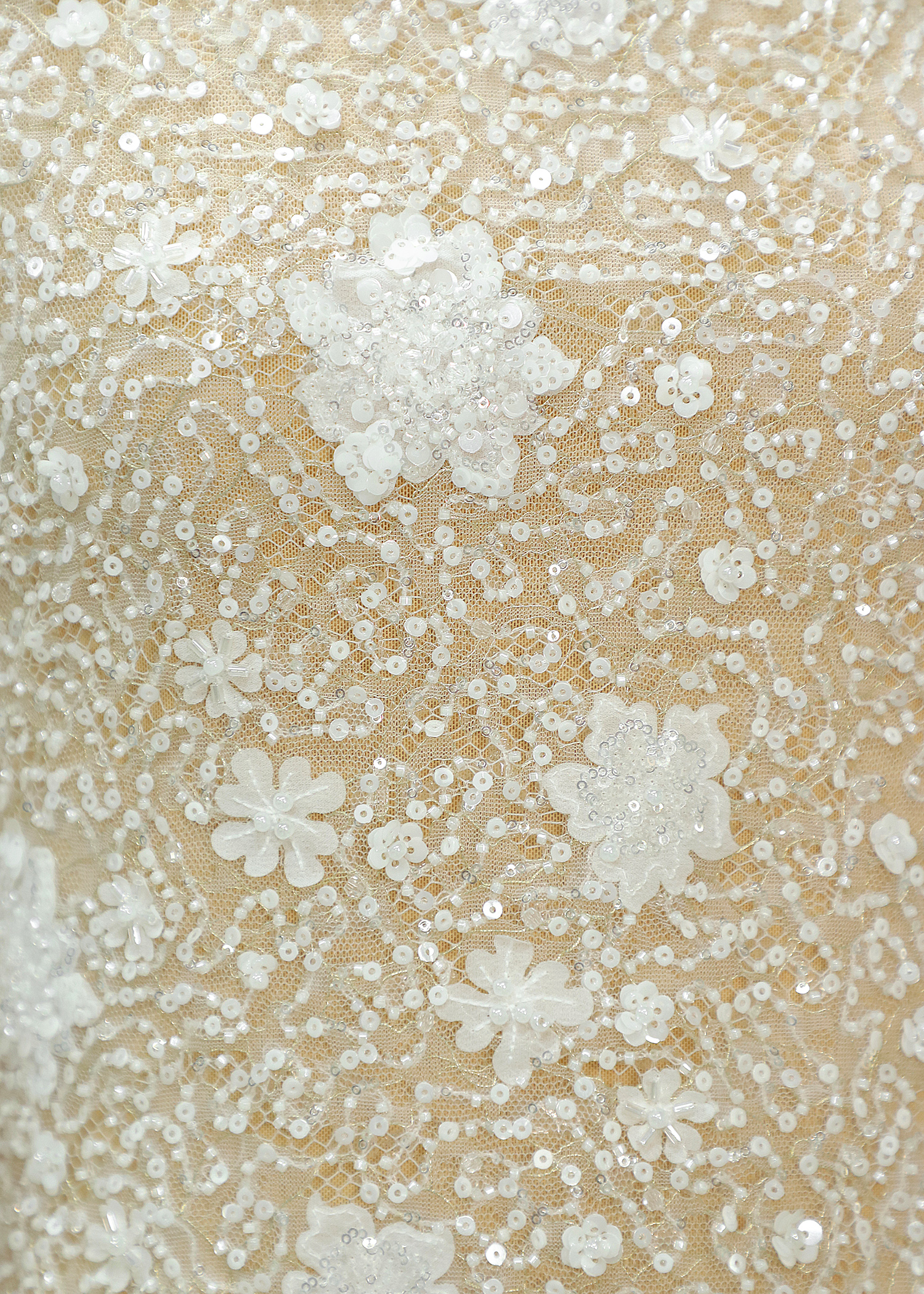 Yanzi 3d floral Laser beaded sequin embroidered lace (YZZX783)