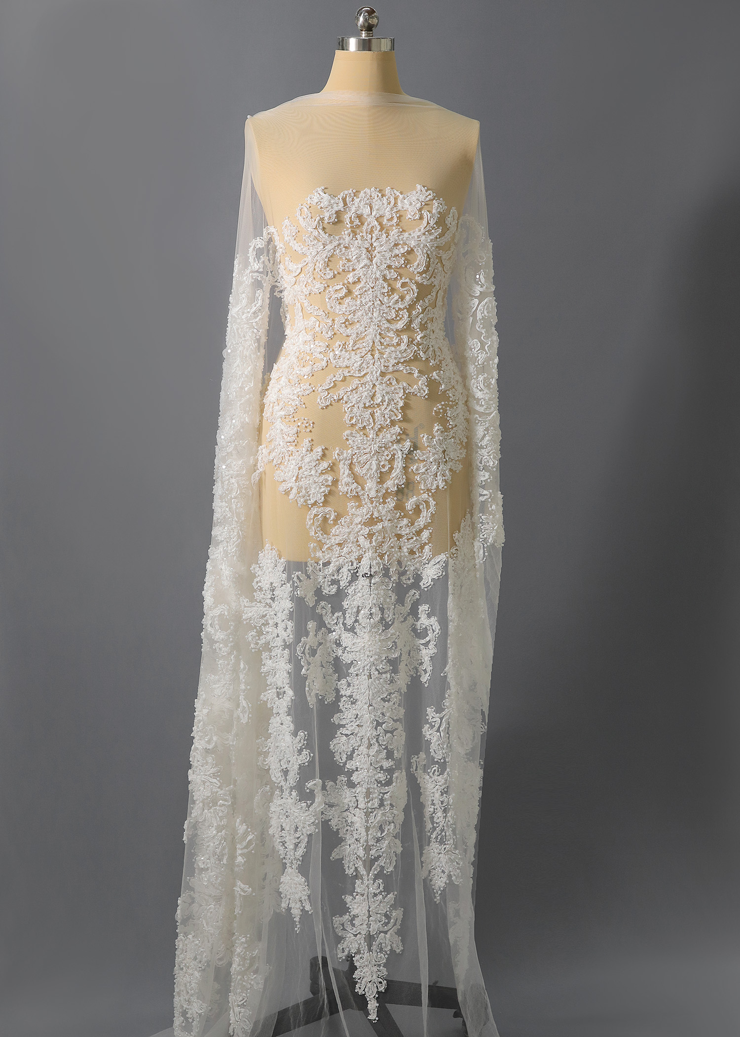 Yanzi Ribbon Embroidery luxury beads sequins Lace (YZP026)