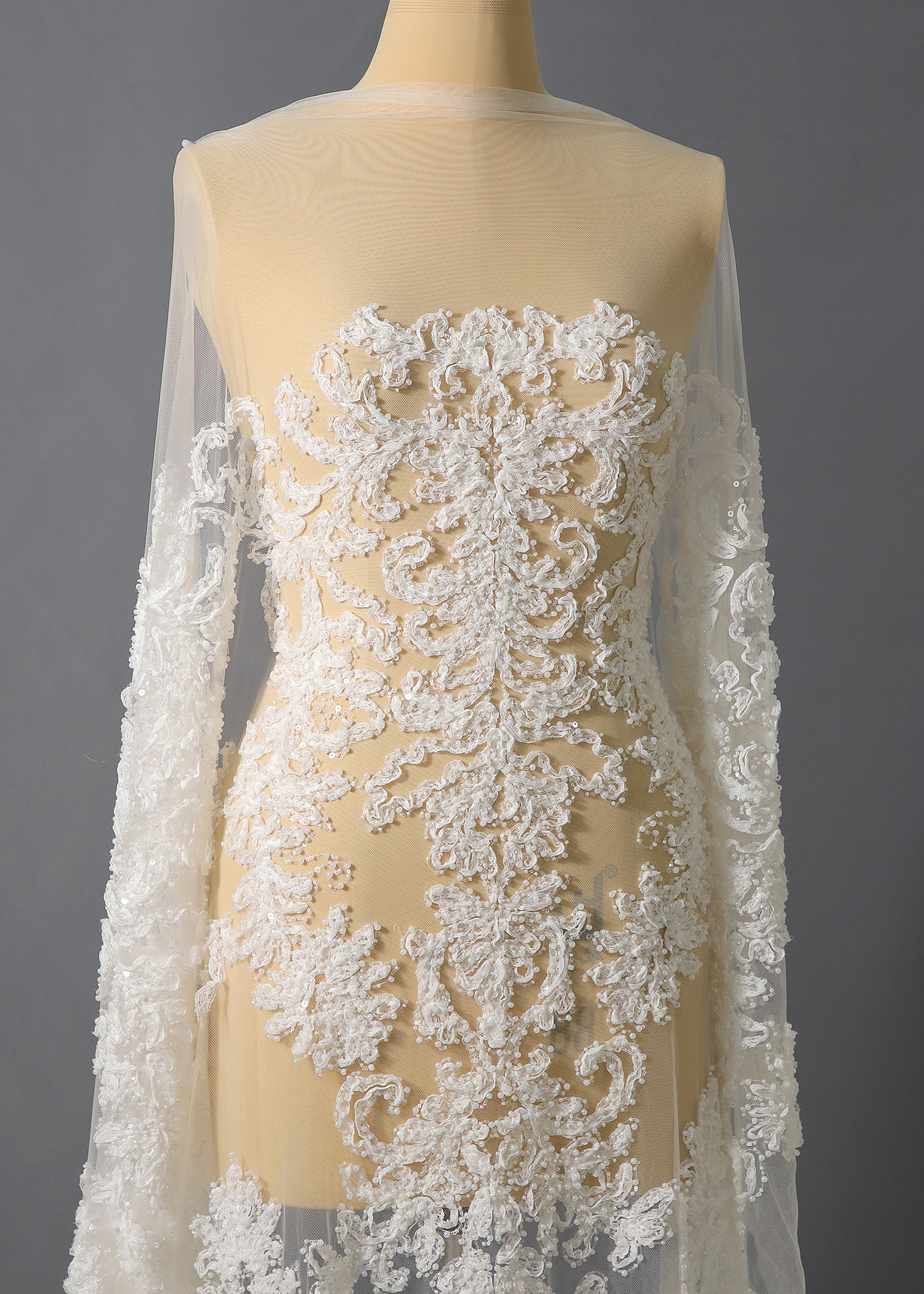 Yanzi Ribbon Embroidery luxury beads sequins Lace (YZP026)