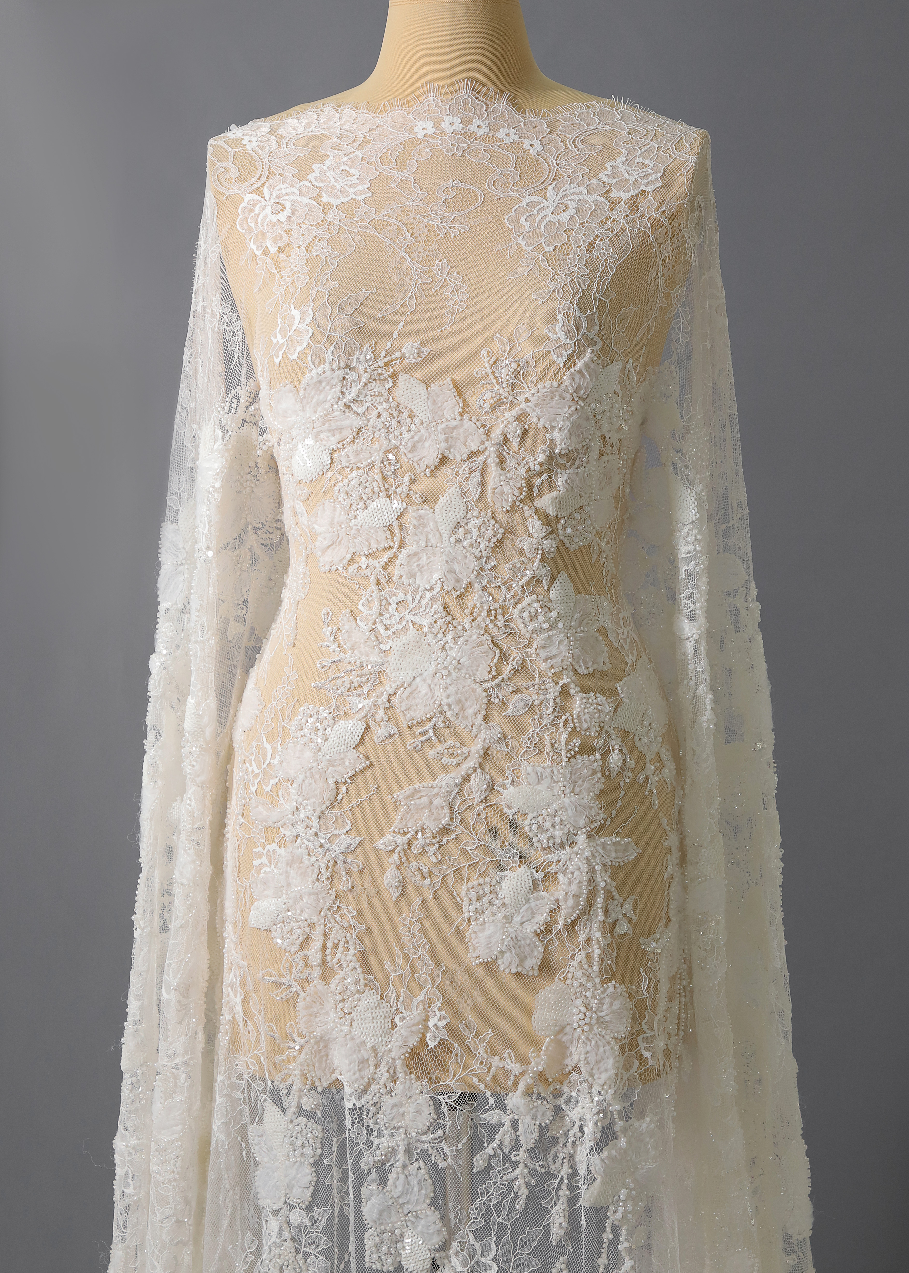 Yanzi Ribbon Embroidery luxury beads sequins Lace (YZP029+L8962-8)